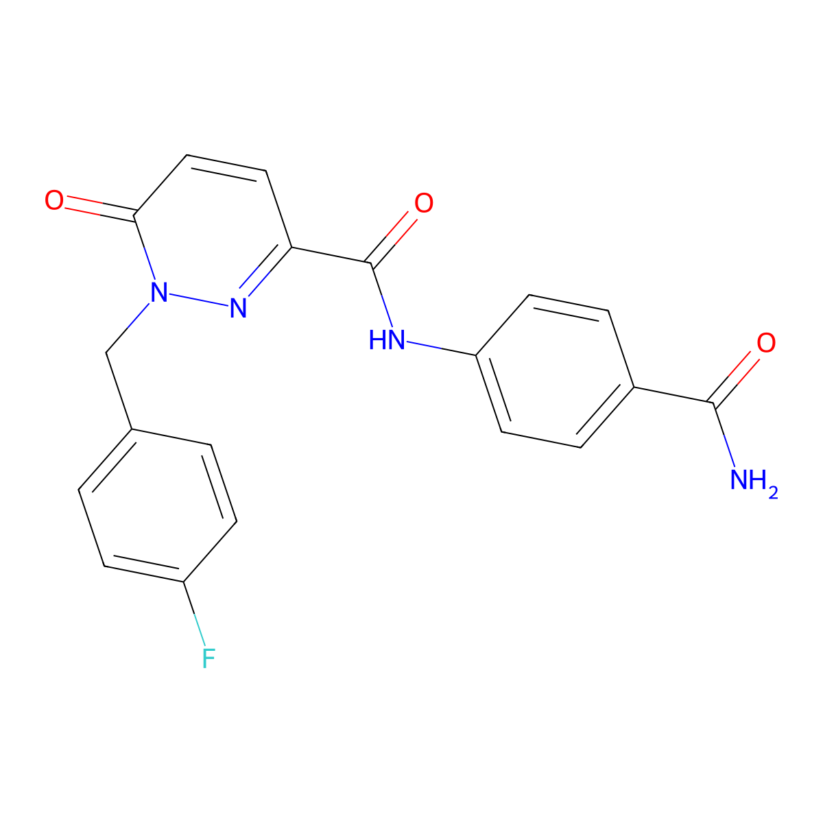 N-(4-carbamoylphenyl)-1-[(4-fluorophenyl)methyl]-6-oxo-1,6-dihydropyridazine-3-carboxamide molecular structure, CAS 1040638-14-9