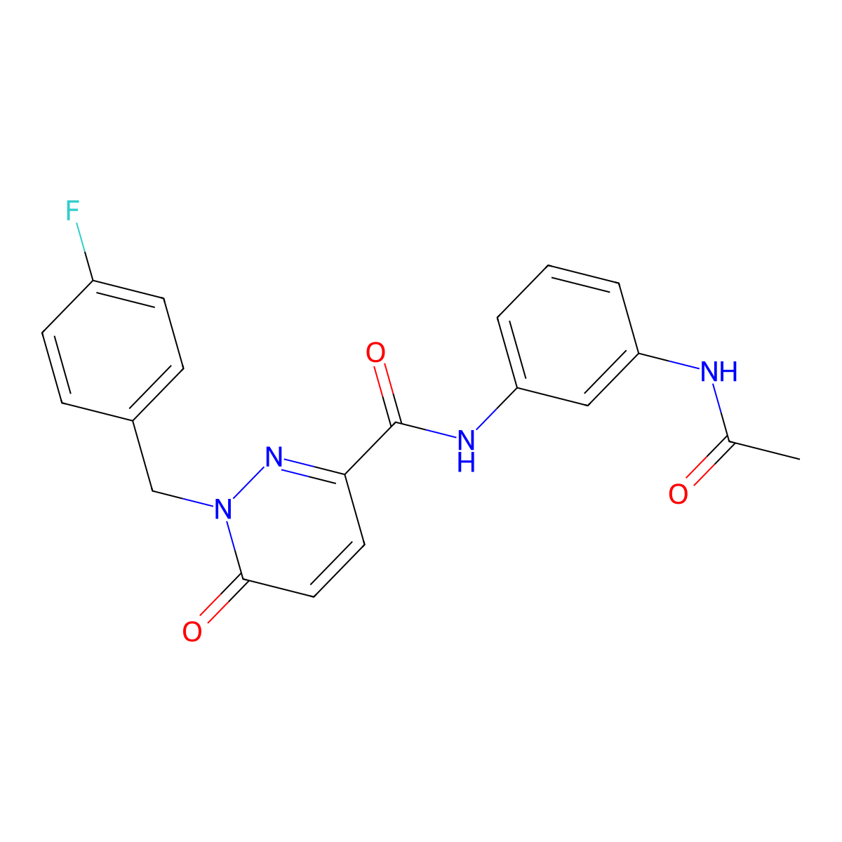 N-(3-acetamidophenyl)-1-[(4-fluorophenyl)methyl]-6-oxo-1,6-dihydropyridazine-3-carboxamide molecular structure, CAS 1040638-21-8
