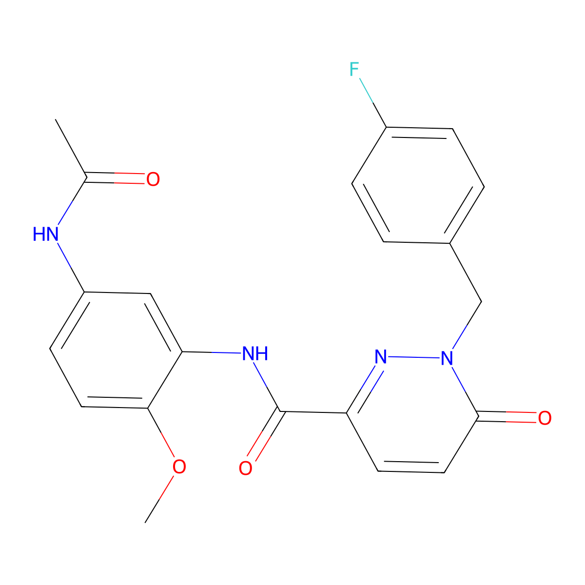 N-(5-acetamido-2-methoxyphenyl)-1-[(4-fluorophenyl)methyl]-6-oxo-1,6-dihydropyridazine-3-carboxamide molecular structure, CAS 1040638-28-5