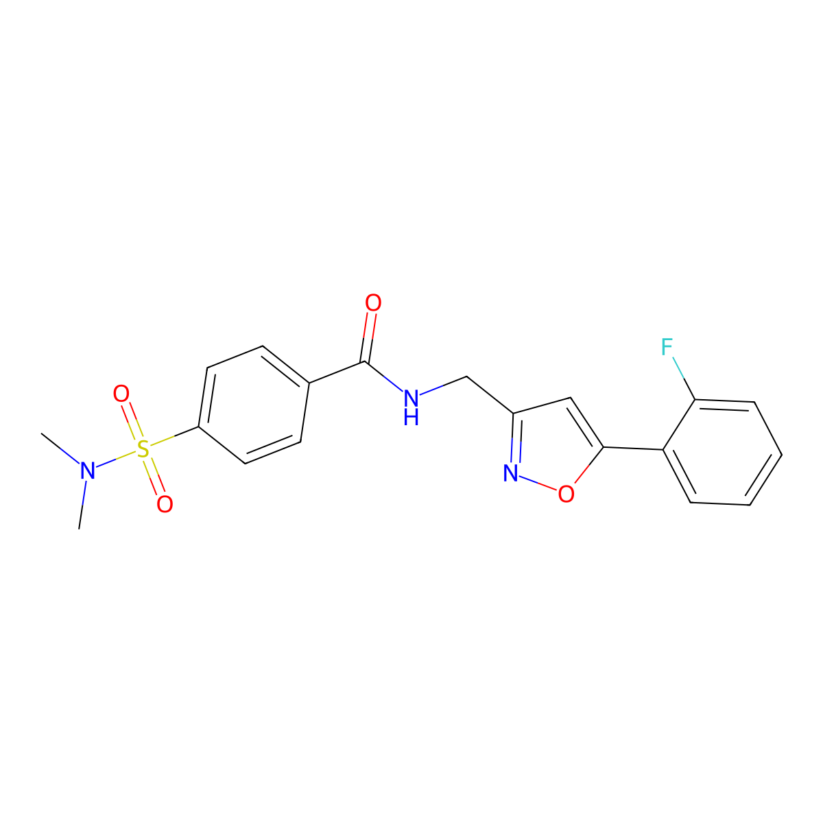 4-(dimethylsulfamoyl)-N-{[5-(2-fluorophenyl)-1,2-oxazol-3-yl]methyl}benzamide molecular structure, CAS 1040638-29-6