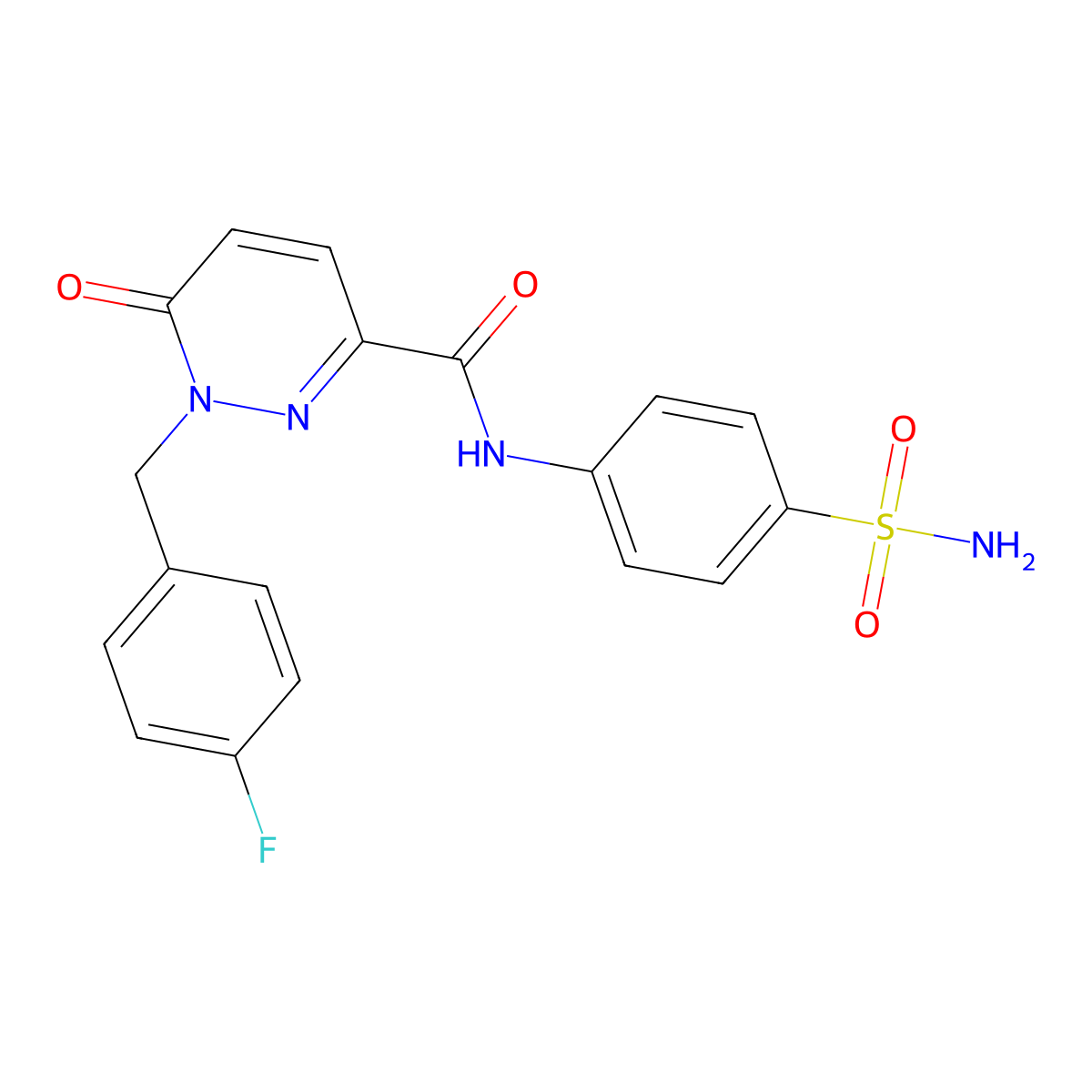1-[(4-fluorophenyl)methyl]-6-oxo-N-(4-sulfamoylphenyl)-1,6-dihydropyridazine-3-carboxamide molecular structure, CAS 1040638-35-4