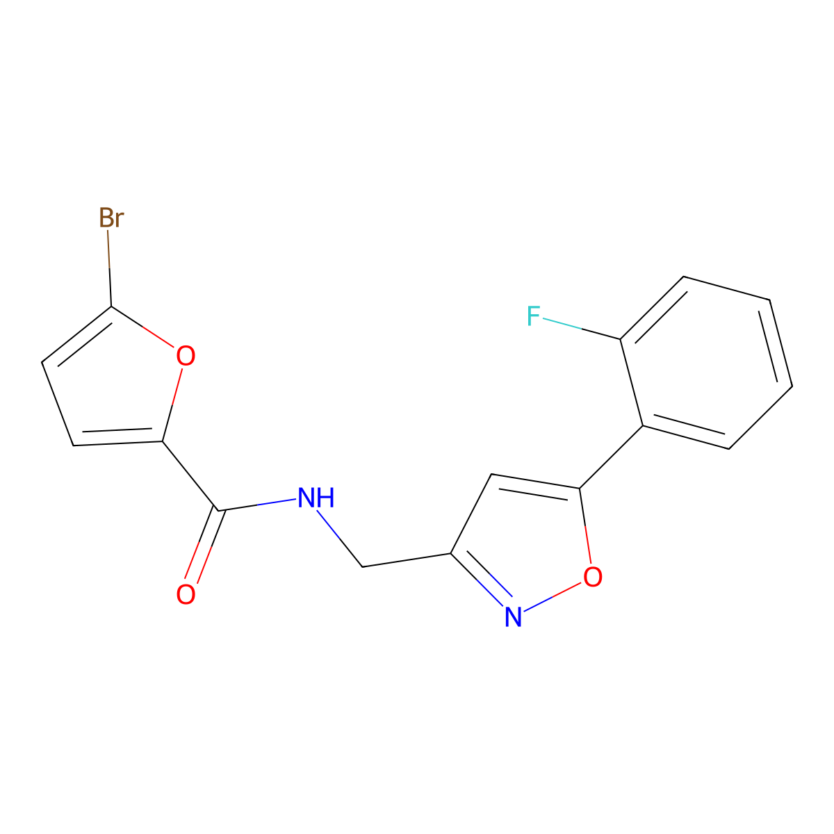 5-bromo-N-((5-(2-fluorophenyl)isoxazol-3-yl)methyl)furan-2-carboxamide molecular structure, CAS 1040638-43-4