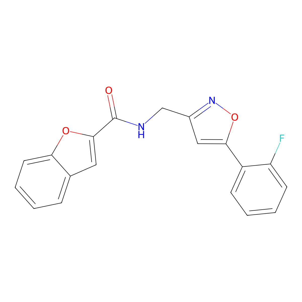 N-{[5-(2-fluorophenyl)-1,2-oxazol-3-yl]methyl}-1-benzofuran-2-carboxamide molecular structure, CAS 1040638-58-1