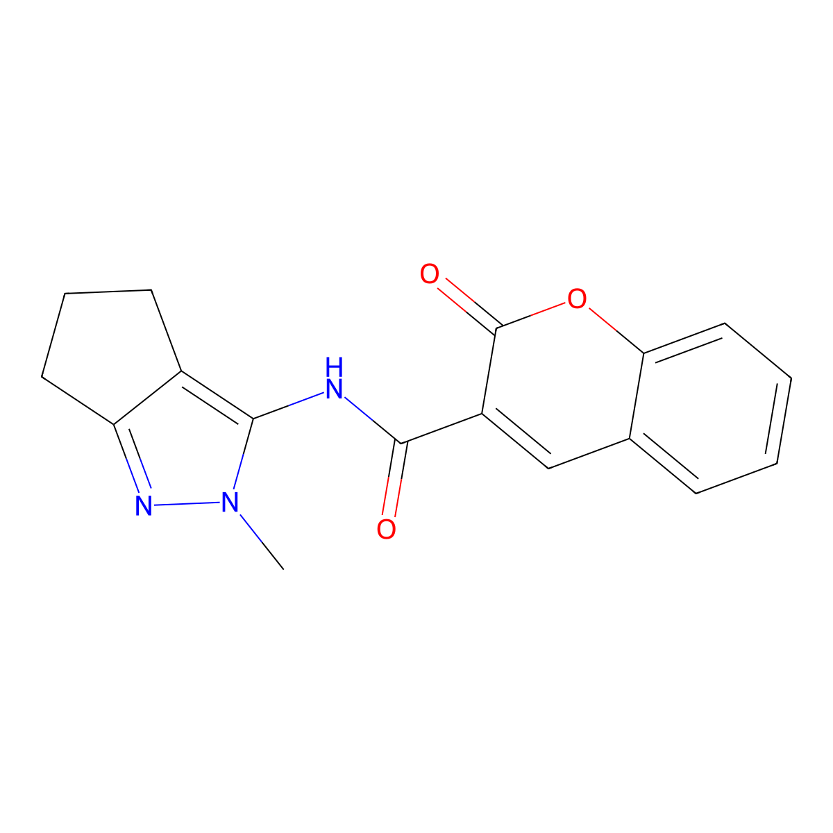 N-{2-methyl-2H,4H,5H,6H-cyclopenta[c]pyrazol-3-yl}-2-oxo-2H-chromene-3-carboxamide molecular structure, CAS 1040638-97-8
