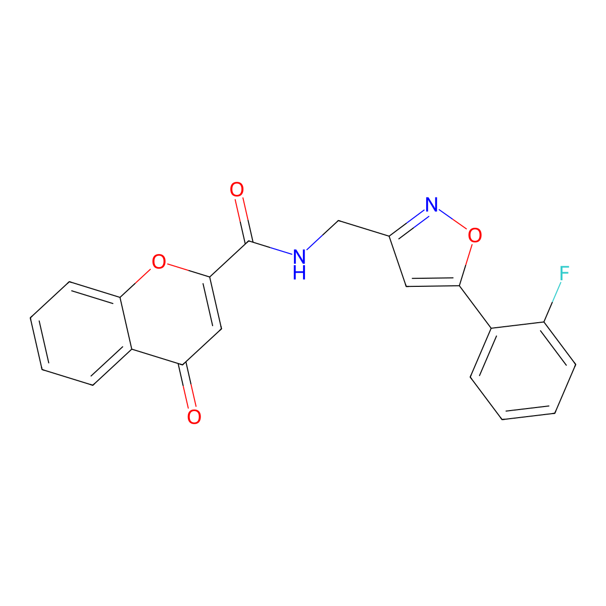 N-{[5-(2-fluorophenyl)-1,2-oxazol-3-yl]methyl}-4-oxo-4H-chromene-2-carboxamide molecular structure, CAS 1040638-98-9