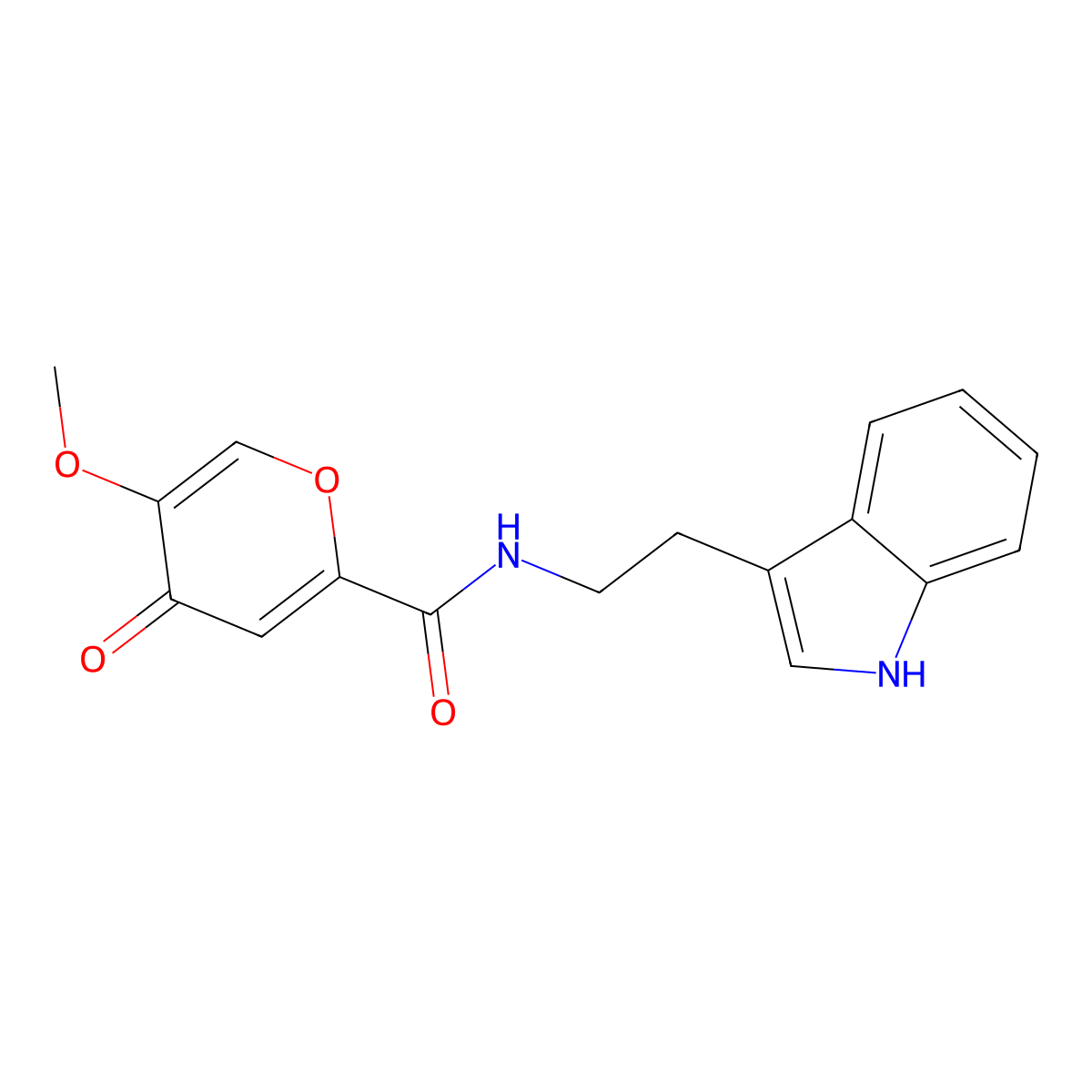 N-(2-(1H-indol-3-yl)ethyl)-5-methoxy-4-oxo-4H-pyran-2-carboxamide molecular structure, CAS 1040639-12-0
