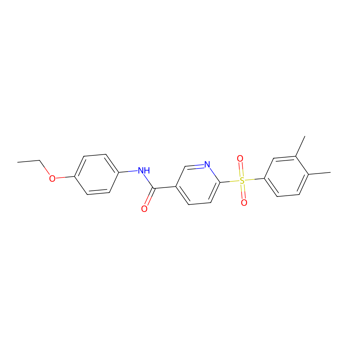 6-((3,4-dimethylphenyl)sulfonyl)-N-(4-ethoxyphenyl)nicotinamide molecular structure, CAS 1040639-25-5
