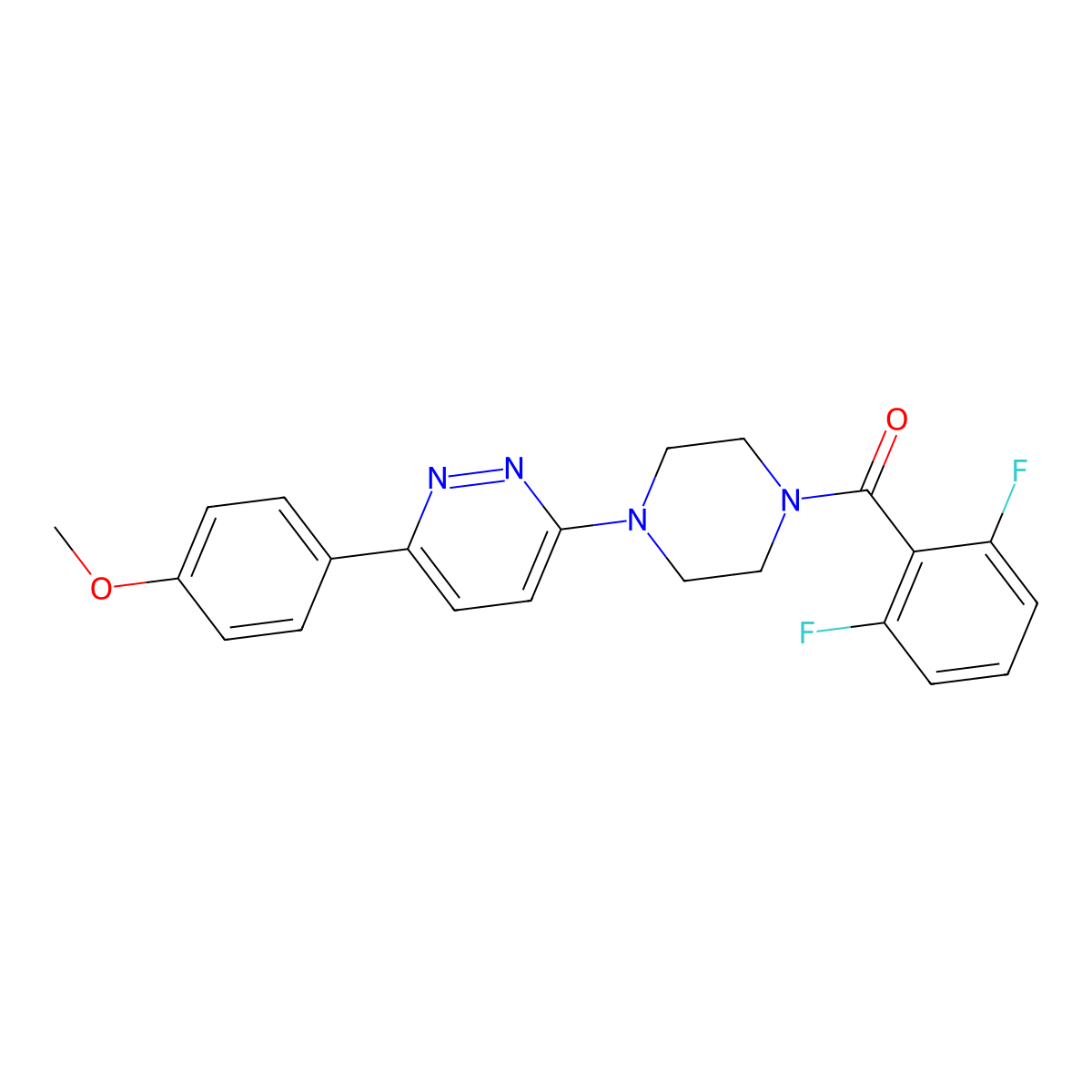 (2,6-Difluorophenyl)(4-(6-(4-methoxyphenyl)pyridazin-3-yl)piperazin-1-yl)methanone molecular structure, CAS 1040639-45-9