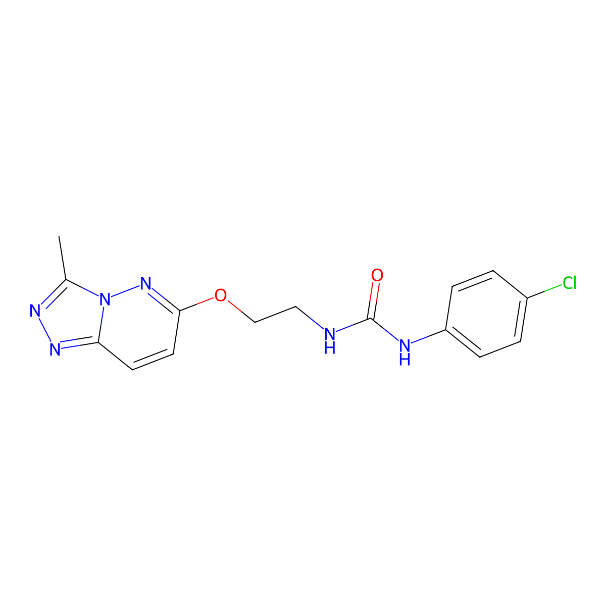 1-(4-Chlorophenyl)-3-[2-({3-methyl-[1,2,4]triazolo[4,3-b]pyridazin-6-yl}oxy)ethyl]urea molecular structure, CAS 1040639-48-2