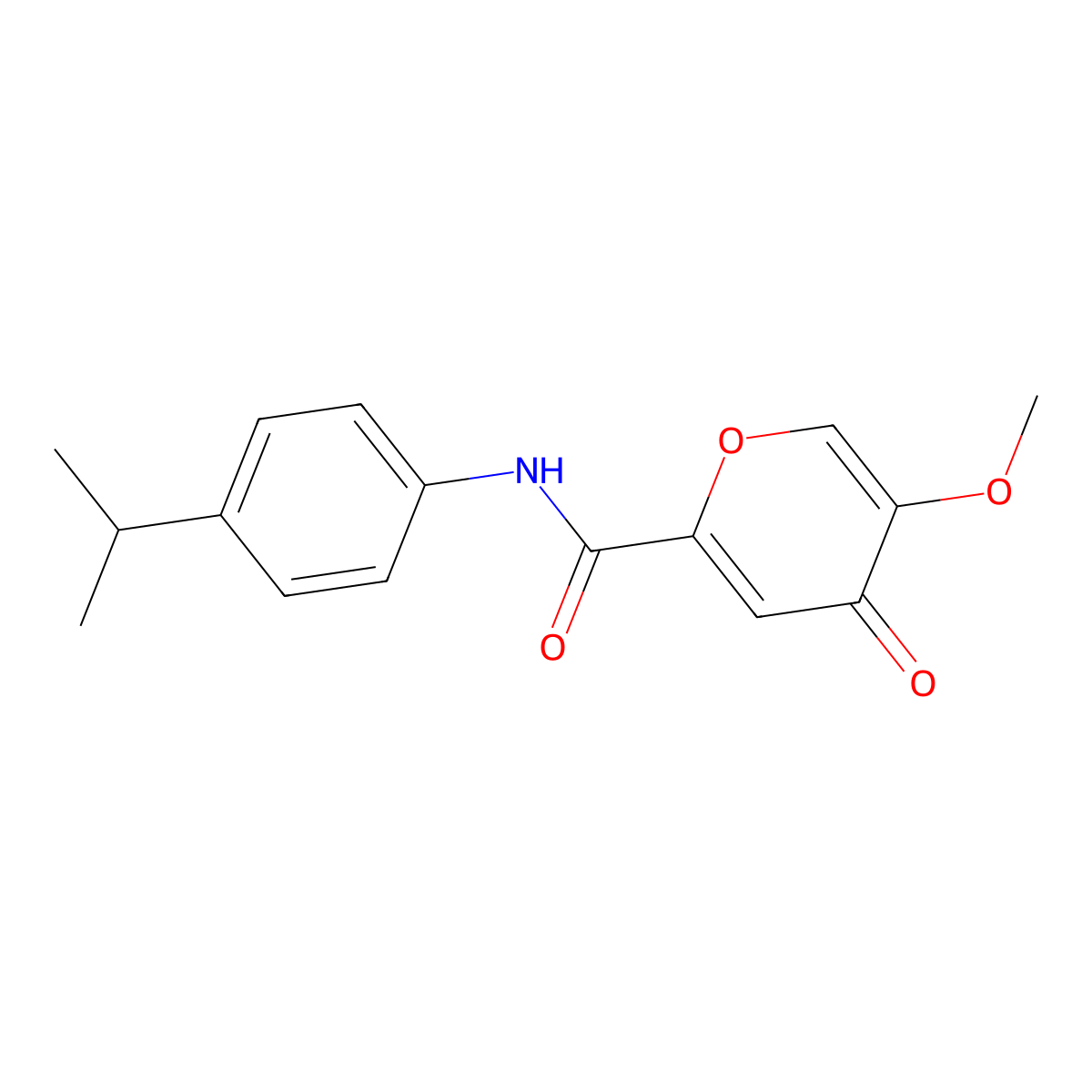 N-(4-isopropylphenyl)-5-methoxy-4-oxo-4H-pyran-2-carboxamide molecular structure, CAS 1040639-49-3