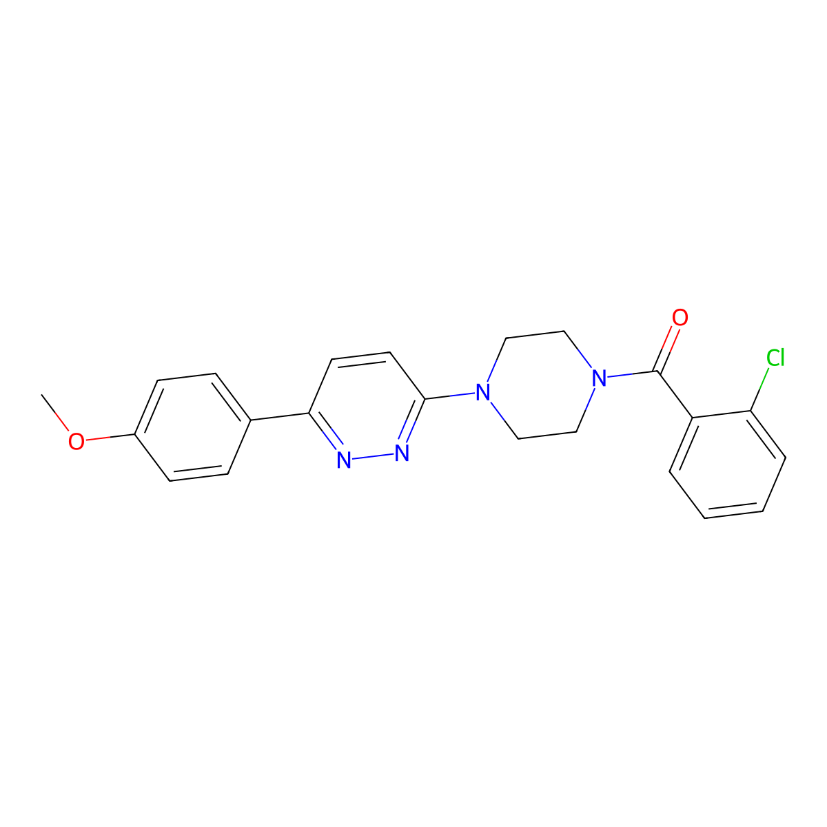 (2-Chlorophenyl)(4-(6-(4-methoxyphenyl)pyridazin-3-yl)piperazin-1-yl)methanone molecular structure, CAS 1040639-52-8