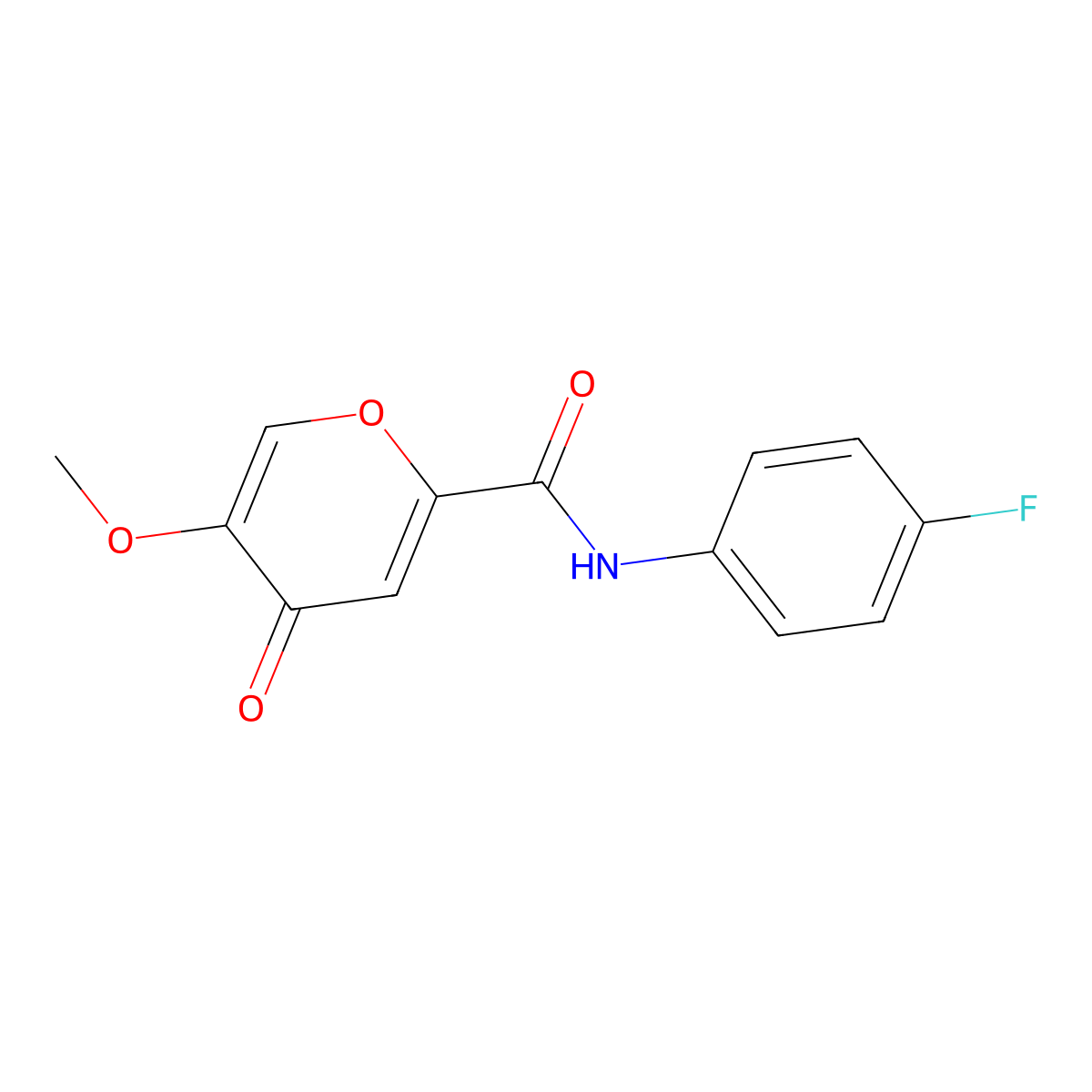 N-(4-fluorophenyl)-5-methoxy-4-oxo-4H-pyran-2-carboxamide molecular structure, CAS 1040639-56-2
