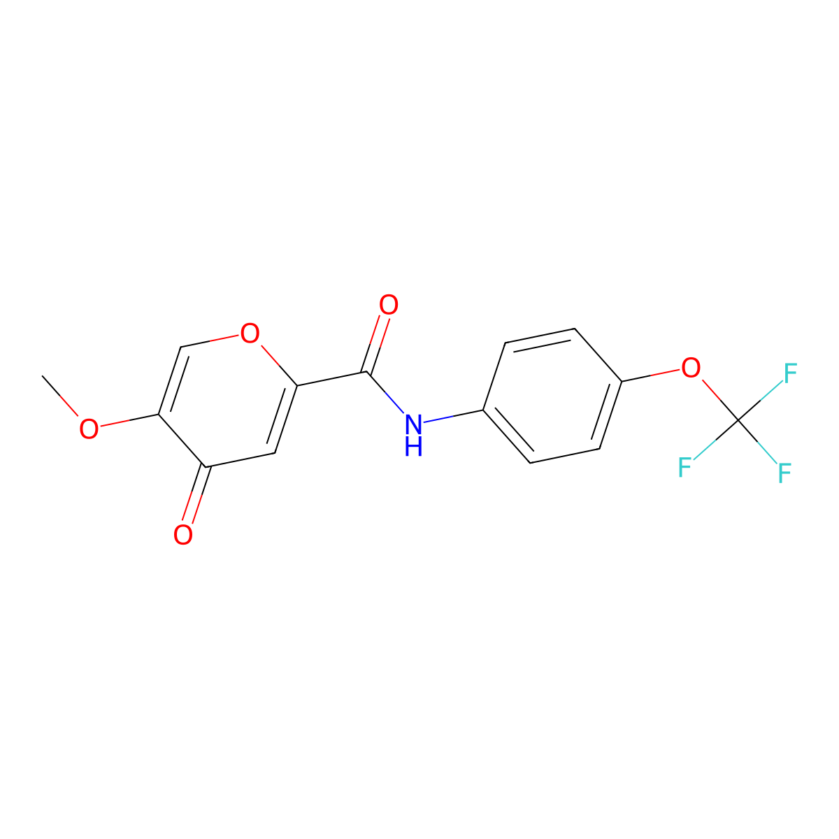 5-methoxy-4-oxo-N-[4-(trifluoromethoxy)phenyl]-4H-pyran-2-carboxamide molecular structure, CAS 1040639-63-1