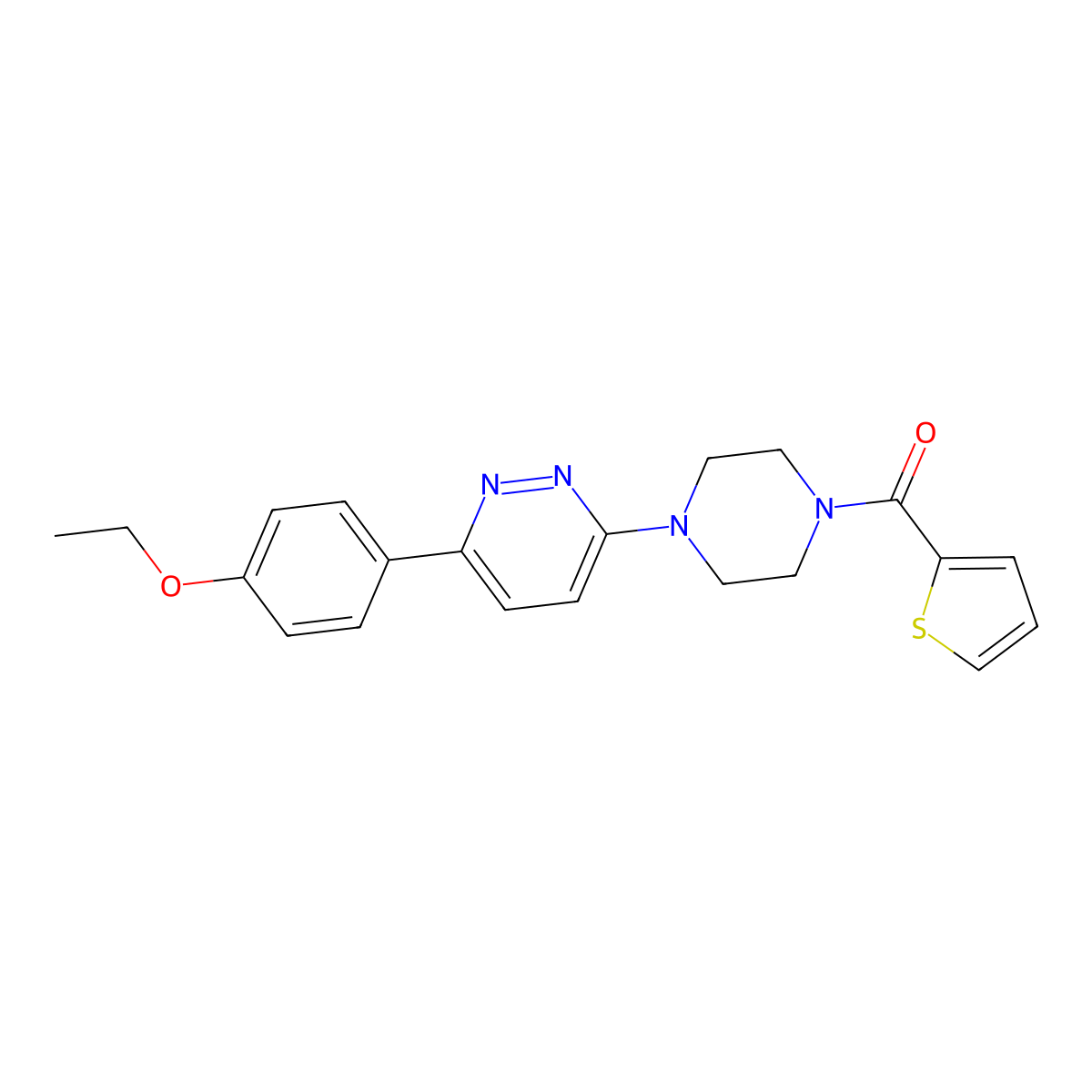 (4-(6-(4-Ethoxyphenyl)pyridazin-3-yl)piperazin-1-yl)(thiophen-2-yl)methanone molecular structure, CAS 1040639-82-4