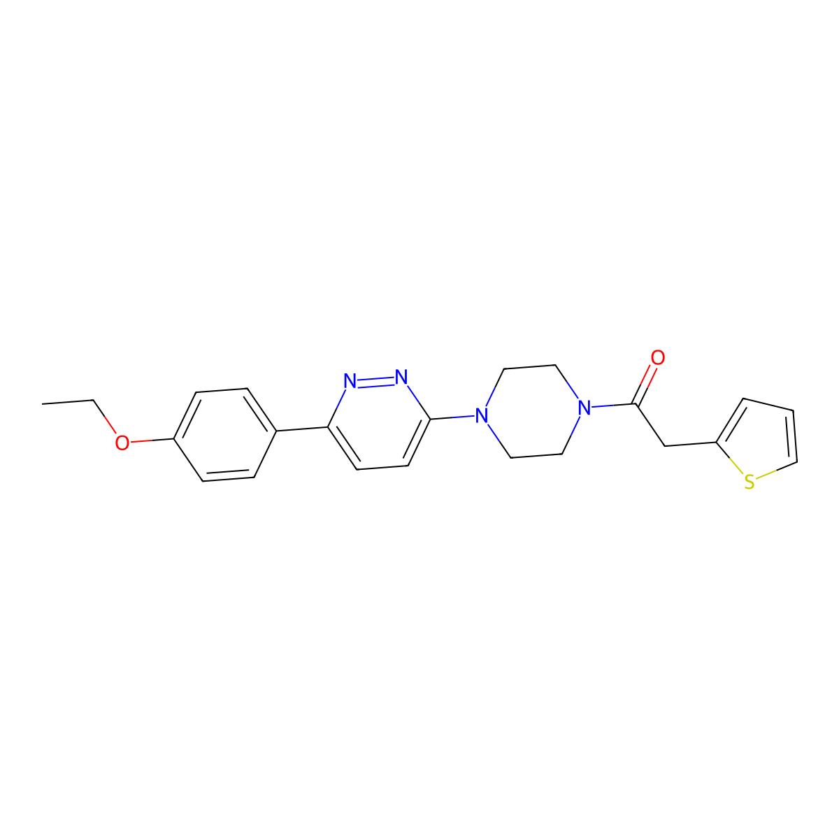 1-(4-(6-(4-Ethoxyphenyl)pyridazin-3-yl)piperazin-1-yl)-2-(thiophen-2-yl)ethanone molecular structure, CAS 1040639-90-4