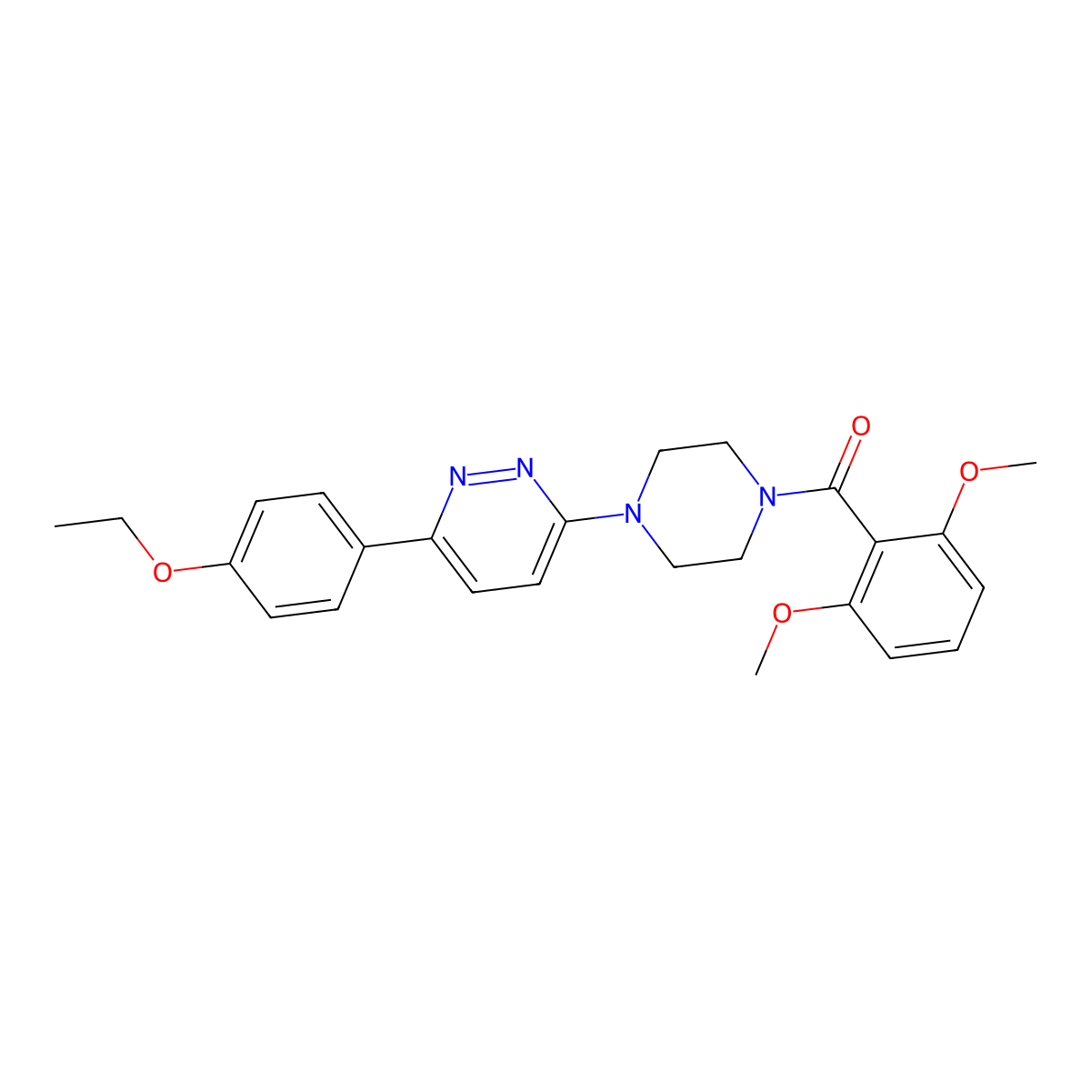 (2,6-Dimethoxyphenyl)(4-(6-(4-ethoxyphenyl)pyridazin-3-yl)piperazin-1-yl)methanone molecular structure, CAS 1040639-98-2