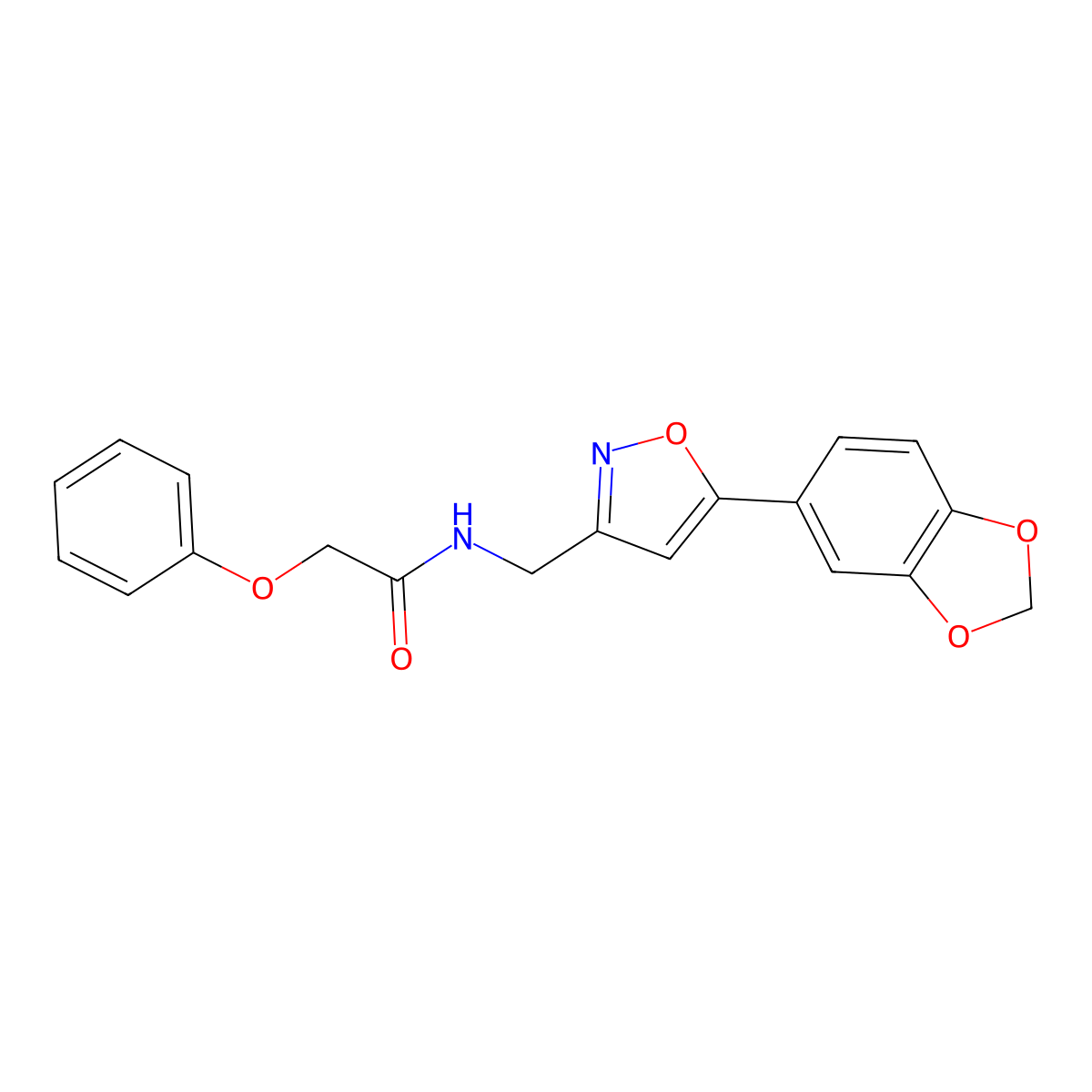 N-{[5-(2H-1,3-benzodioxol-5-yl)-1,2-oxazol-3-yl]methyl}-2-phenoxyacetamide molecular structure, CAS 1040640-11-6