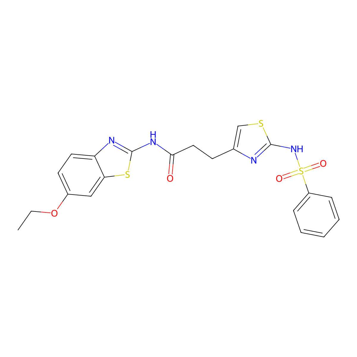 3-(2-benzenesulfonamido-1,3-thiazol-4-yl)-N-(6-ethoxy-1,3-benzothiazol-2-yl)propanamide molecular structure, CAS 1040640-21-8