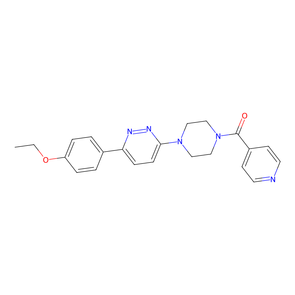 3-(4-Ethoxyphenyl)-6-[4-(pyridine-4-carbonyl)piperazin-1-yl]pyridazine molecular structure, CAS 1040640-25-2