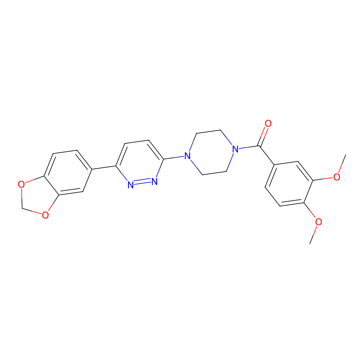 (4-(6-(Benzo[d][1,3]dioxol-5-yl)pyridazin-3-yl)piperazin-1-yl)(3,4-dimethoxyphenyl)methanone molecular structure, CAS 1040640-32-1