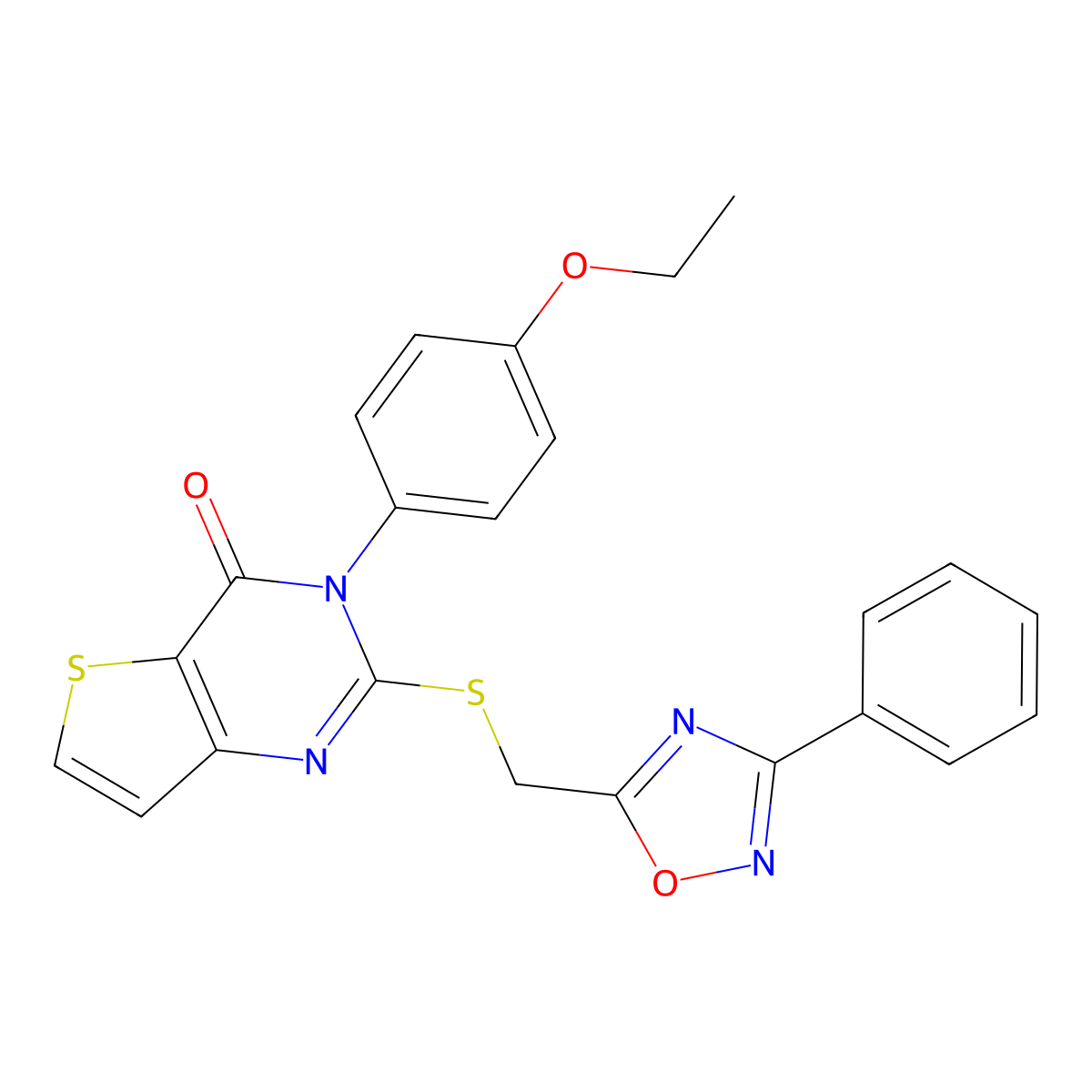 3-(4-ethoxyphenyl)-2-{[(3-phenyl-1,2,4-oxadiazol-5-yl)methyl]sulfanyl}-3H,4H-thieno[3,2-d]pyrimidin-4-one molecular structure, CAS 1040640-38-7