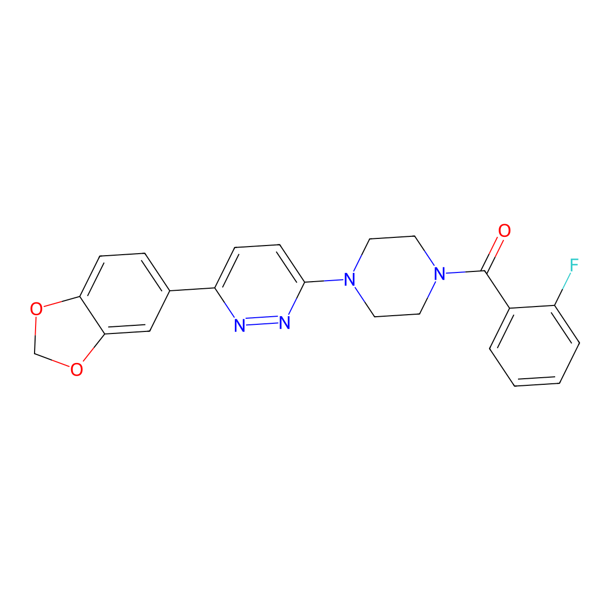 3-(2H-1,3-benzodioxol-5-yl)-6-[4-(2-fluorobenzoyl)piperazin-1-yl]pyridazine molecular structure, CAS 1040640-40-1
