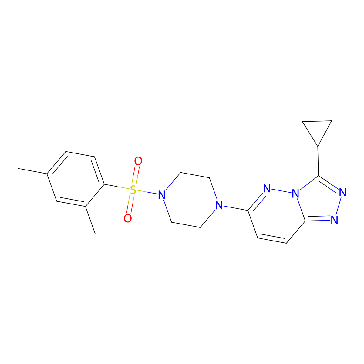 1-{3-Cyclopropyl-[1,2,4]triazolo[4,3-b]pyridazin-6-yl}-4-(2,4-dimethylbenzenesulfonyl)piperazine molecular structure, CAS 1040640-55-8