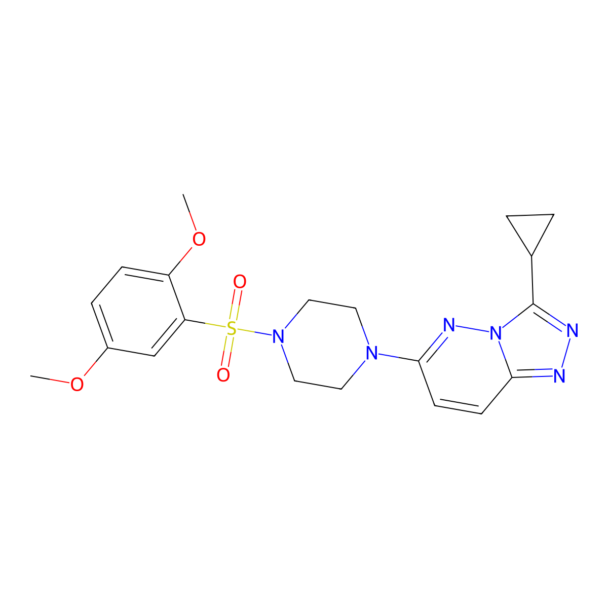 3-Cyclopropyl-6-(4-((2,5-dimethoxyphenyl)sulfonyl)piperazin-1-yl)-[1,2,4]triazolo[4,3-b]pyridazine molecular structure, CAS 1040640-69-4