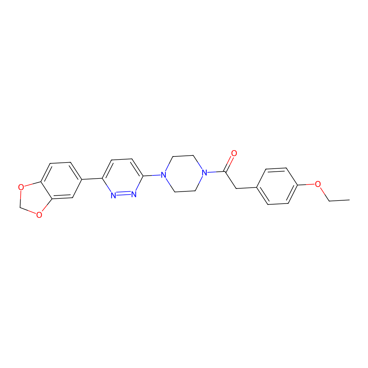 1-(4-(6-(Benzo[d][1,3]dioxol-5-yl)pyridazin-3-yl)piperazin-1-yl)-2-(4-ethoxyphenyl)ethanone molecular structure, CAS 1040640-70-7