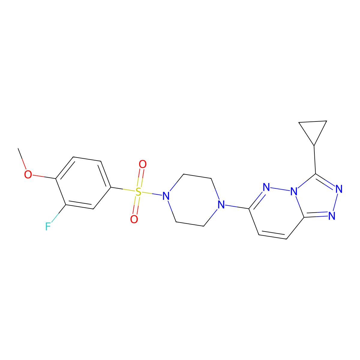 1-{3-Cyclopropyl-[1,2,4]triazolo[4,3-b]pyridazin-6-yl}-4-(3-fluoro-4-methoxybenzenesulfonyl)piperazine molecular structure, CAS 1040640-83-2