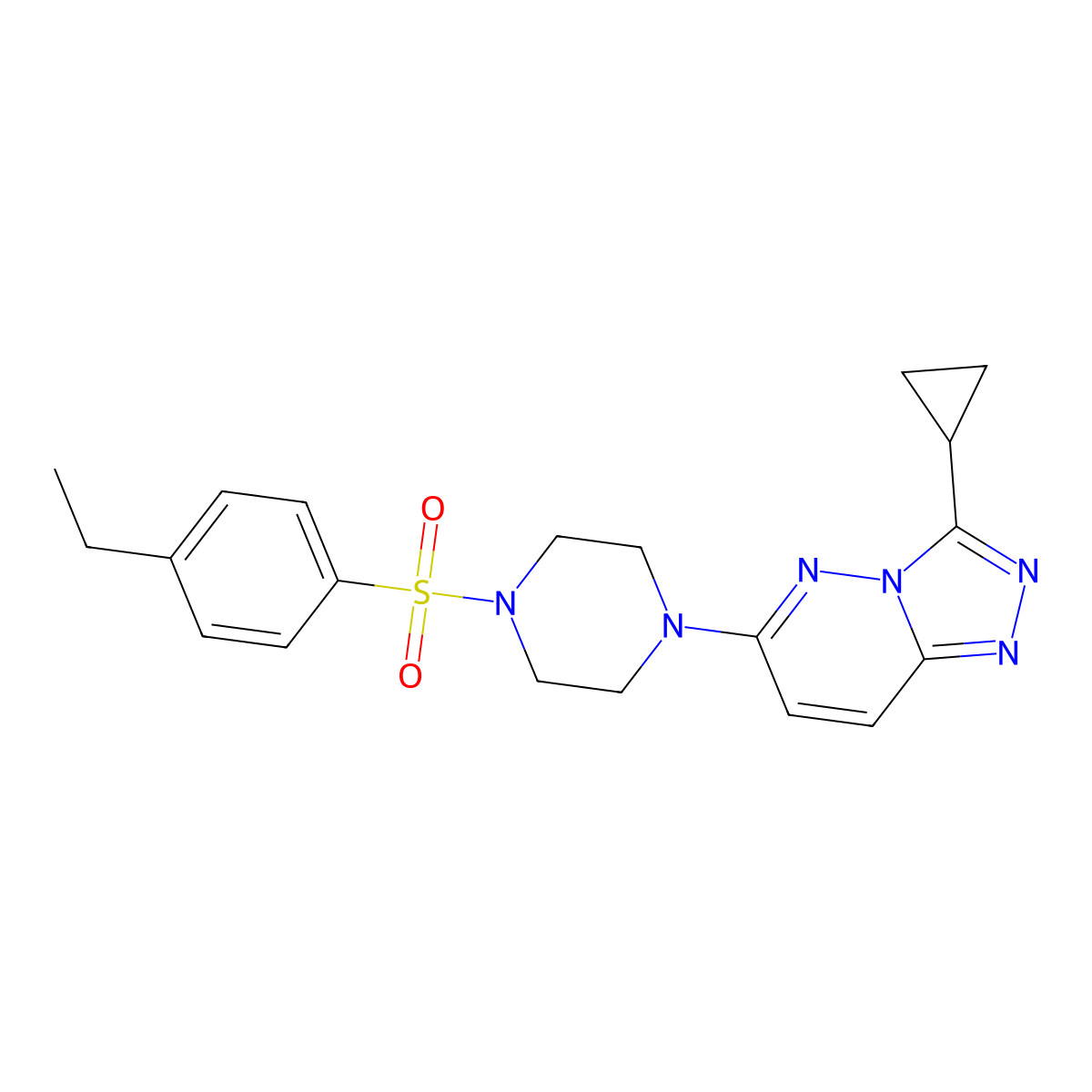 1-{3-Cyclopropyl-[1,2,4]triazolo[4,3-b]pyridazin-6-yl}-4-(4-ethylbenzenesulfonyl)piperazine molecular structure, CAS 1040640-90-1