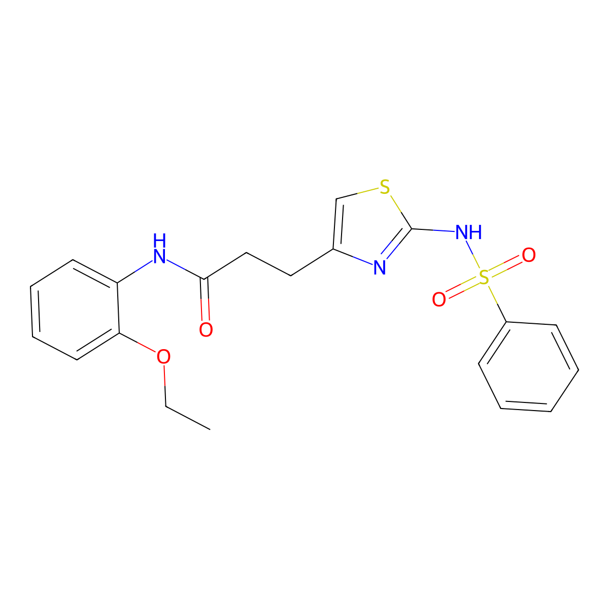 3-(2-benzenesulfonamido-1,3-thiazol-4-yl)-N-(2-ethoxyphenyl)propanamide molecular structure, CAS 1040640-94-5