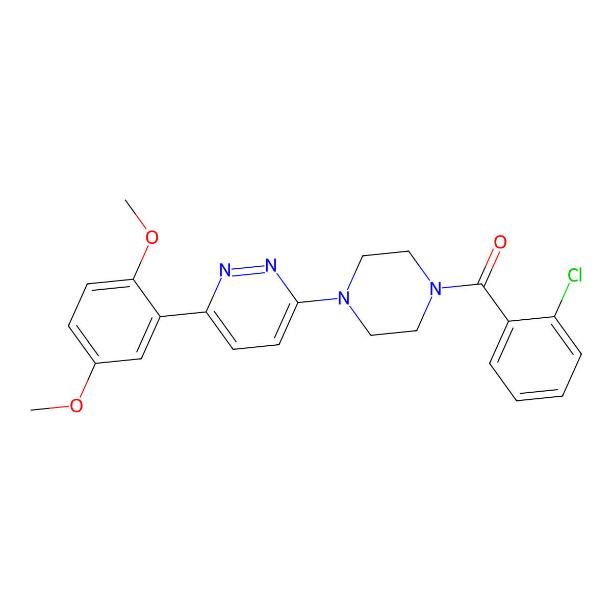 (2-Chlorophenyl)(4-(6-(2,5-dimethoxyphenyl)pyridazin-3-yl)piperazin-1-yl)methanone molecular structure, CAS 1040641-08-4