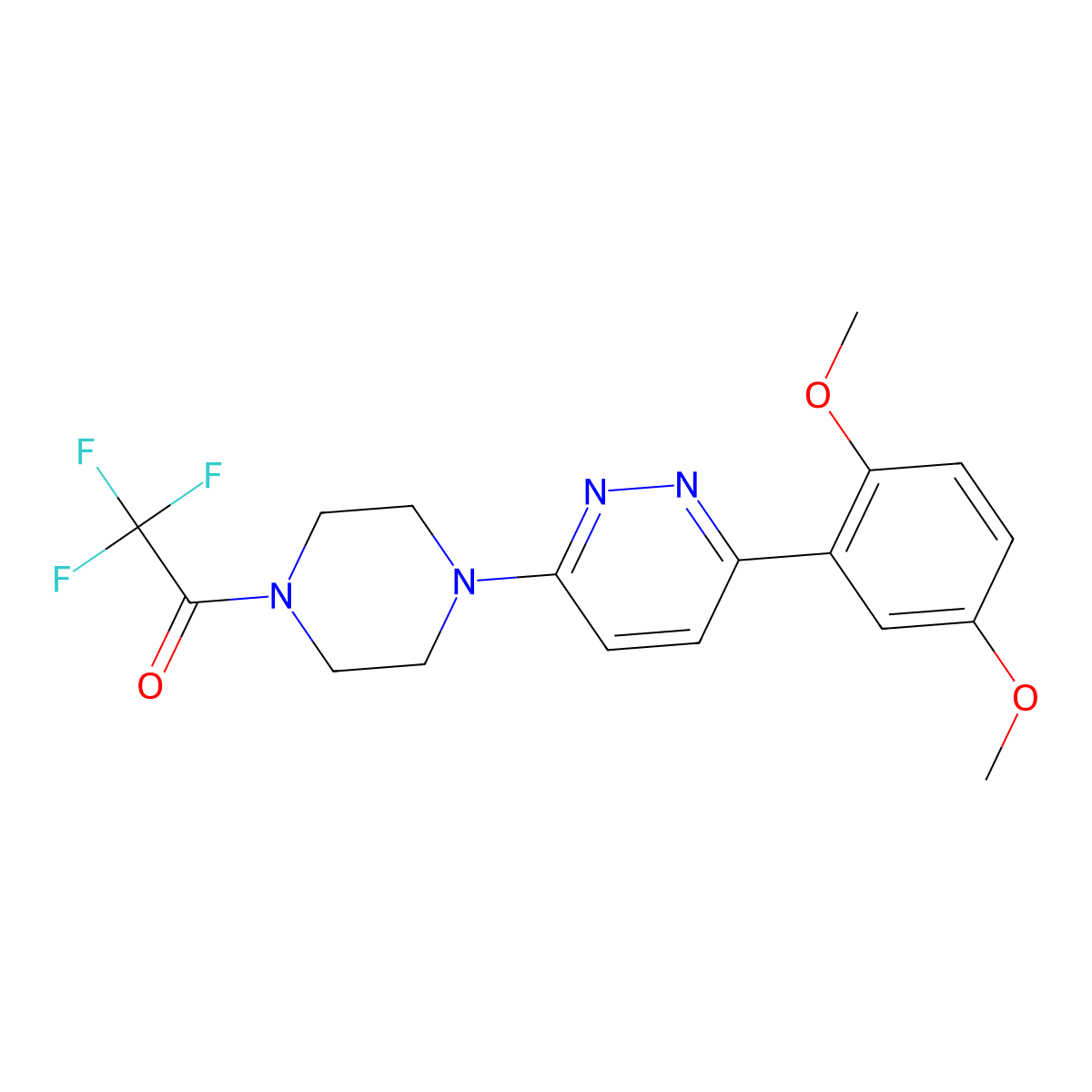 1-{4-[6-(2,5-Dimethoxyphenyl)pyridazin-3-yl]piperazin-1-yl}-2,2,2-trifluoroethan-1-one molecular structure, CAS 1040641-16-4