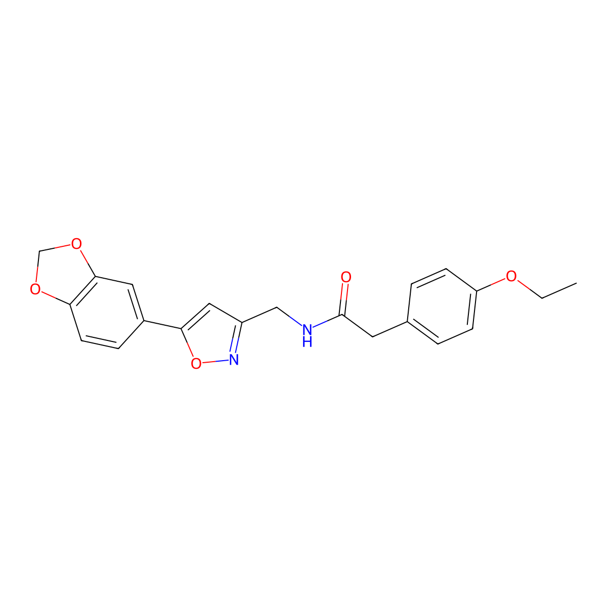 N-{[5-(2H-1,3-benzodioxol-5-yl)-1,2-oxazol-3-yl]methyl}-2-(4-ethoxyphenyl)acetamide molecular structure, CAS 1040641-23-3