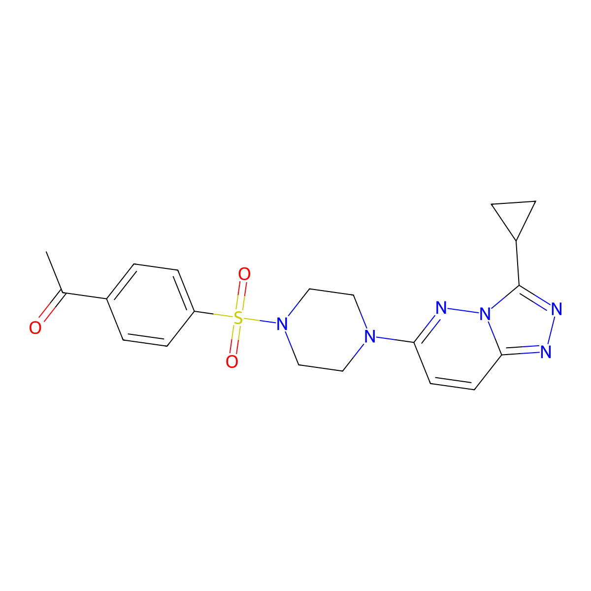 1-(4-((4-(3-Cyclopropyl-[1,2,4]triazolo[4,3-b]pyridazin-6-yl)piperazin-1-yl)sulfonyl)phenyl)ethanone molecular structure, CAS 1040641-26-6