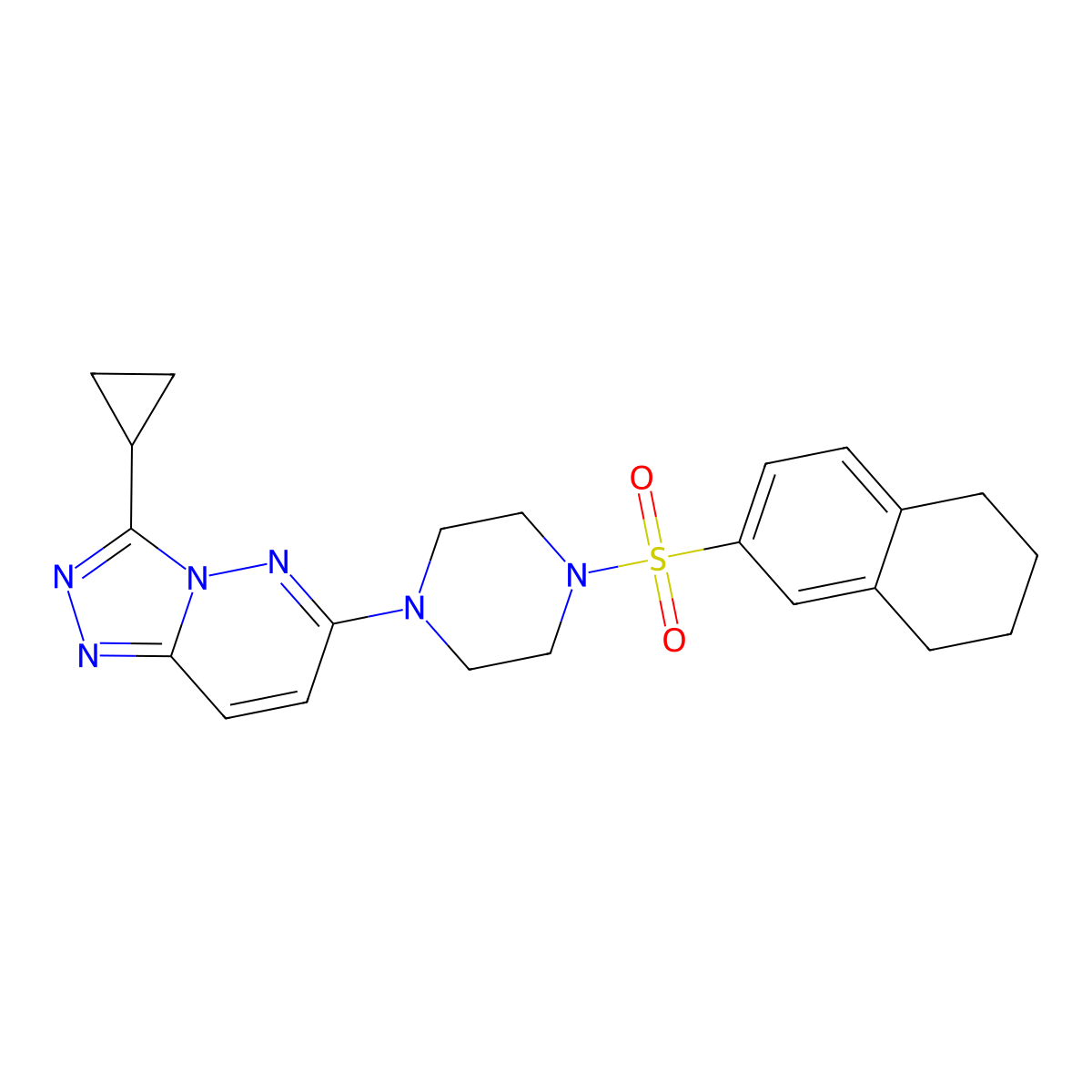 3-Cyclopropyl-6-(4-((5,6,7,8-tetrahydronaphthalen-2-yl)sulfonyl)piperazin-1-yl)-[1,2,4]triazolo[4,3-b]pyridazine molecular structure, CAS 1040641-42-6