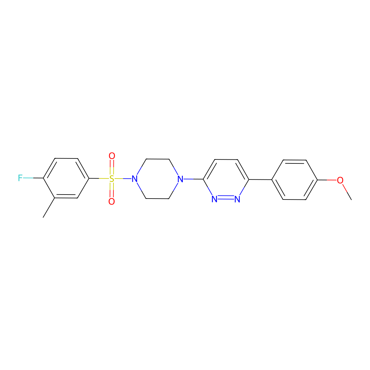 3-[4-(4-Fluoro-3-methylbenzenesulfonyl)piperazin-1-yl]-6-(4-methoxyphenyl)pyridazine molecular structure, CAS 1040641-62-0