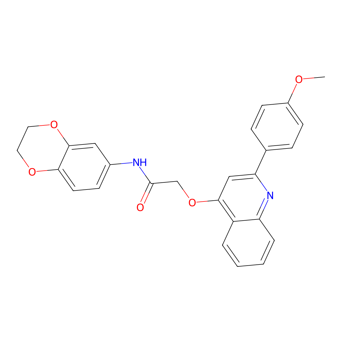 N-(2,3-dihydro-1,4-benzodioxin-6-yl)-2-{[2-(4-methoxyphenyl)quinolin-4-yl]oxy}acetamide molecular structure, CAS 1040641-88-0