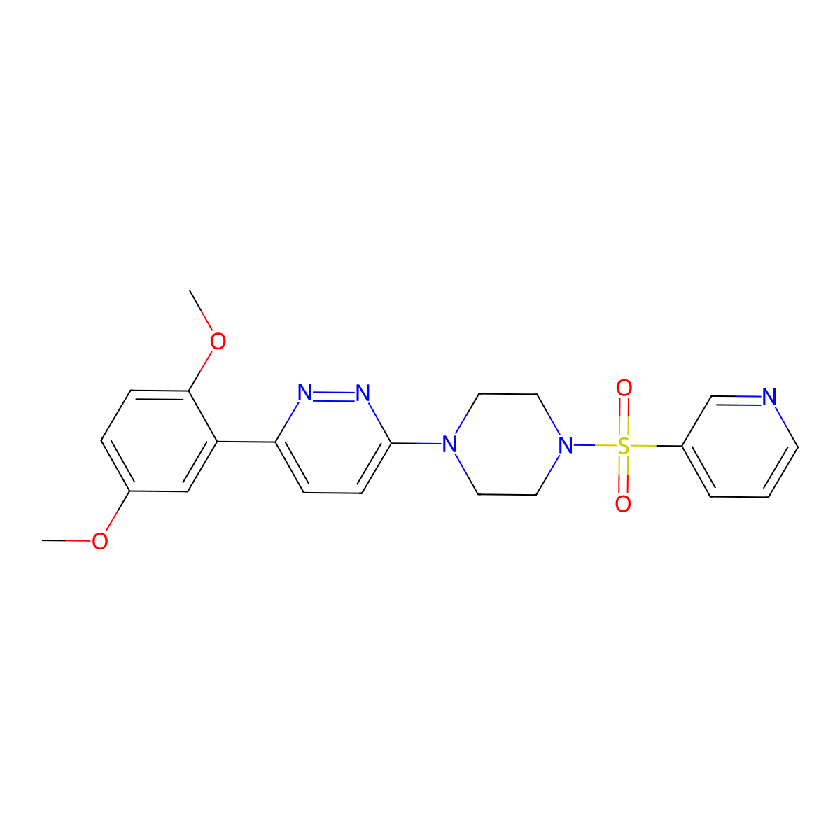 3-(2,5-Dimethoxyphenyl)-6-[4-(pyridine-3-sulfonyl)piperazin-1-yl]pyridazine molecular structure, CAS 1040641-91-5