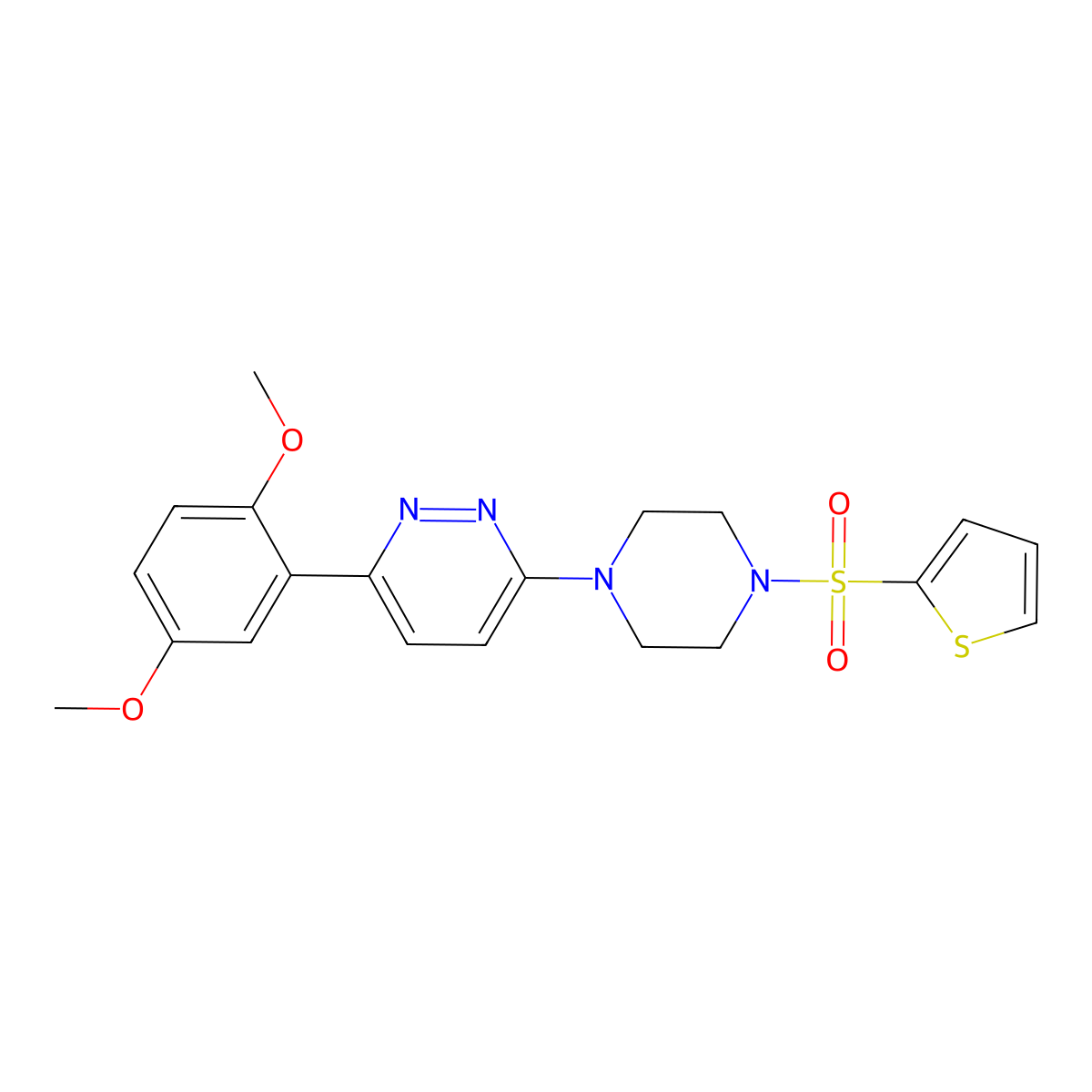 3-(2,5-Dimethoxyphenyl)-6-(4-(thiophen-2-ylsulfonyl)piperazin-1-yl)pyridazine molecular structure, CAS 1040641-98-2