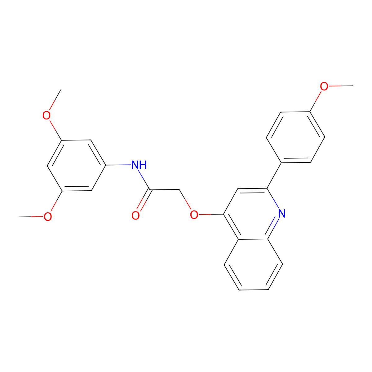 N-(3,5-dimethoxyphenyl)-2-{[2-(4-methoxyphenyl)quinolin-4-yl]oxy}acetamide molecular structure, CAS 1040642-02-1
