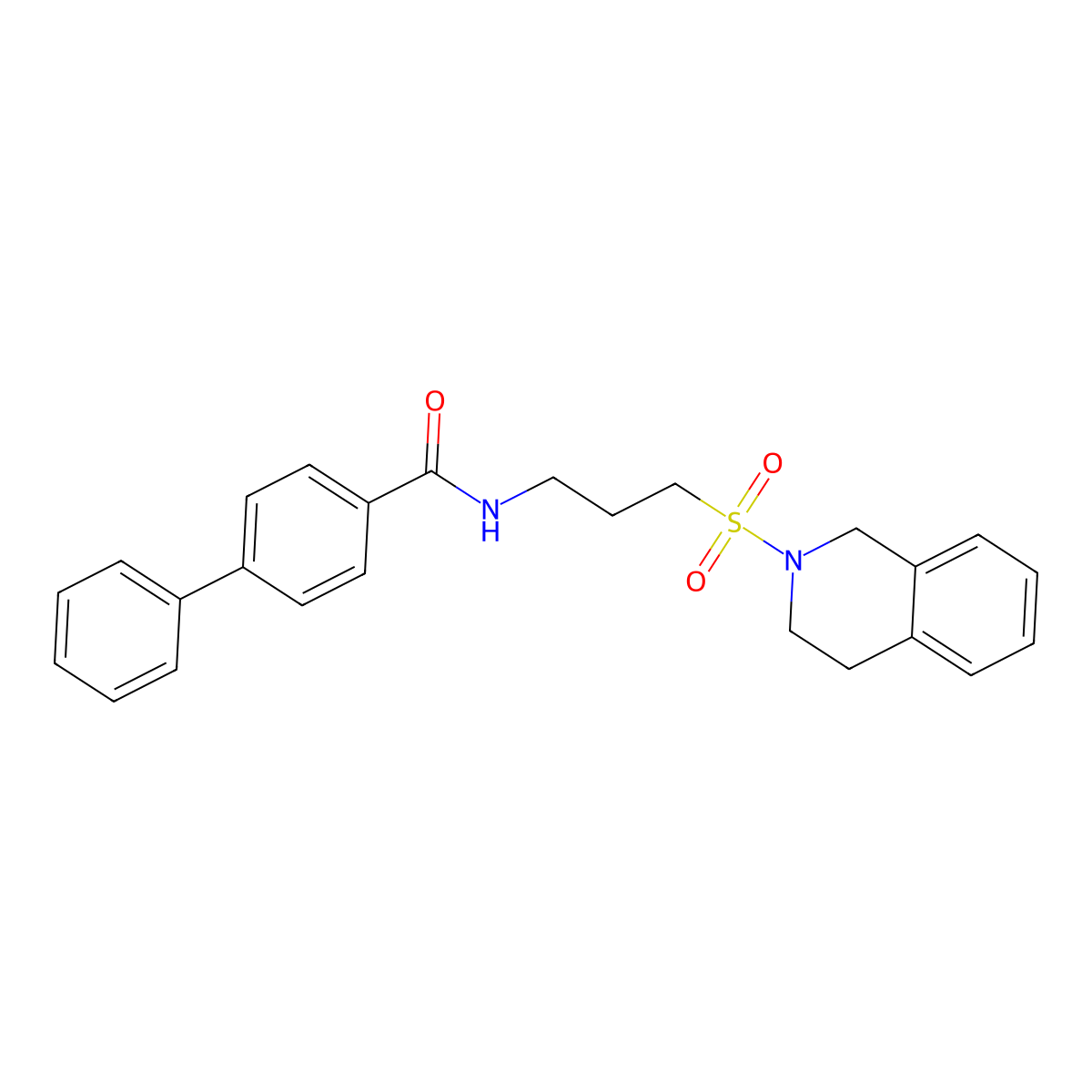 N-[3-(1,2,3,4-tetrahydroisoquinoline-2-sulfonyl)propyl]-[1,1'-biphenyl]-4-carboxamide molecular structure, CAS 1040642-04-3