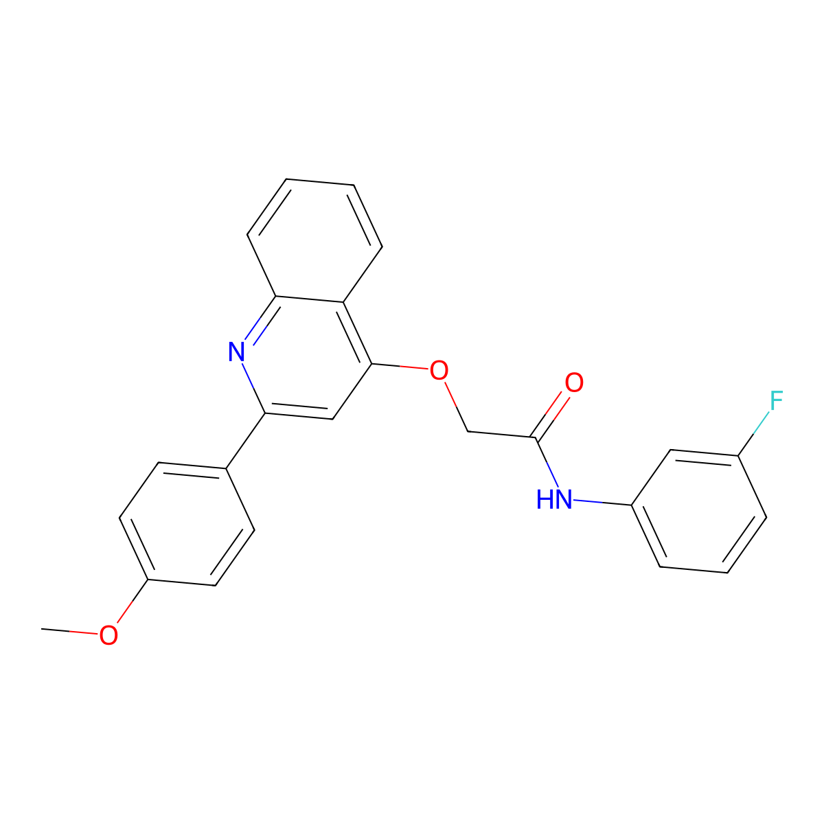 N-(3-fluorophenyl)-2-{[2-(4-methoxyphenyl)quinolin-4-yl]oxy}acetamide molecular structure, CAS 1040642-09-8