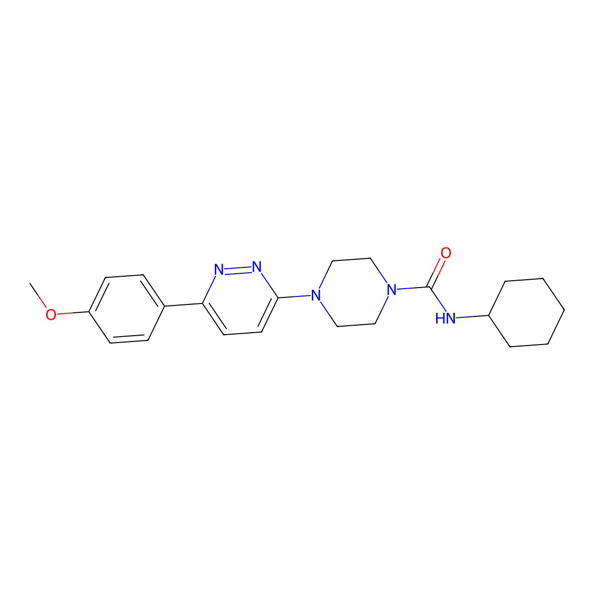 N-cyclohexyl-4-[6-(4-methoxyphenyl)pyridazin-3-yl]piperazine-1-carboxamide molecular structure, CAS 1040642-12-3