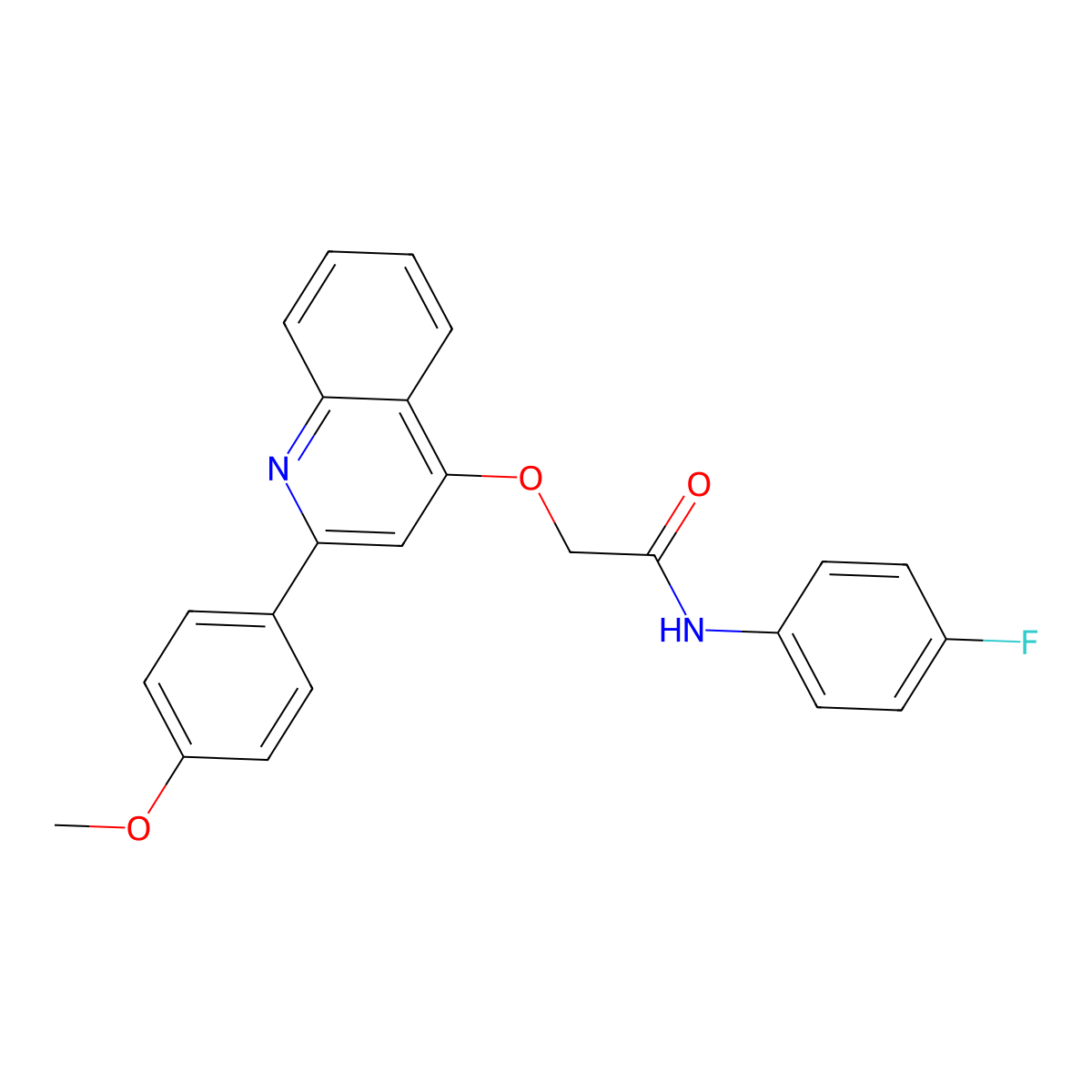 N-(4-fluorophenyl)-2-{[2-(4-methoxyphenyl)quinolin-4-yl]oxy}acetamide molecular structure, CAS 1040642-16-7