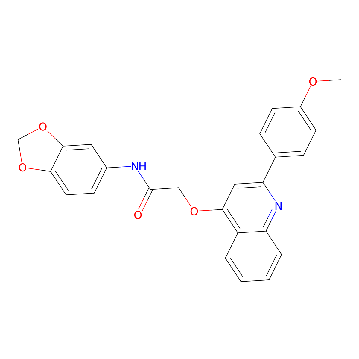 N-(2H-1,3-benzodioxol-5-yl)-2-{[2-(4-methoxyphenyl)quinolin-4-yl]oxy}acetamide molecular structure, CAS 1040642-31-6