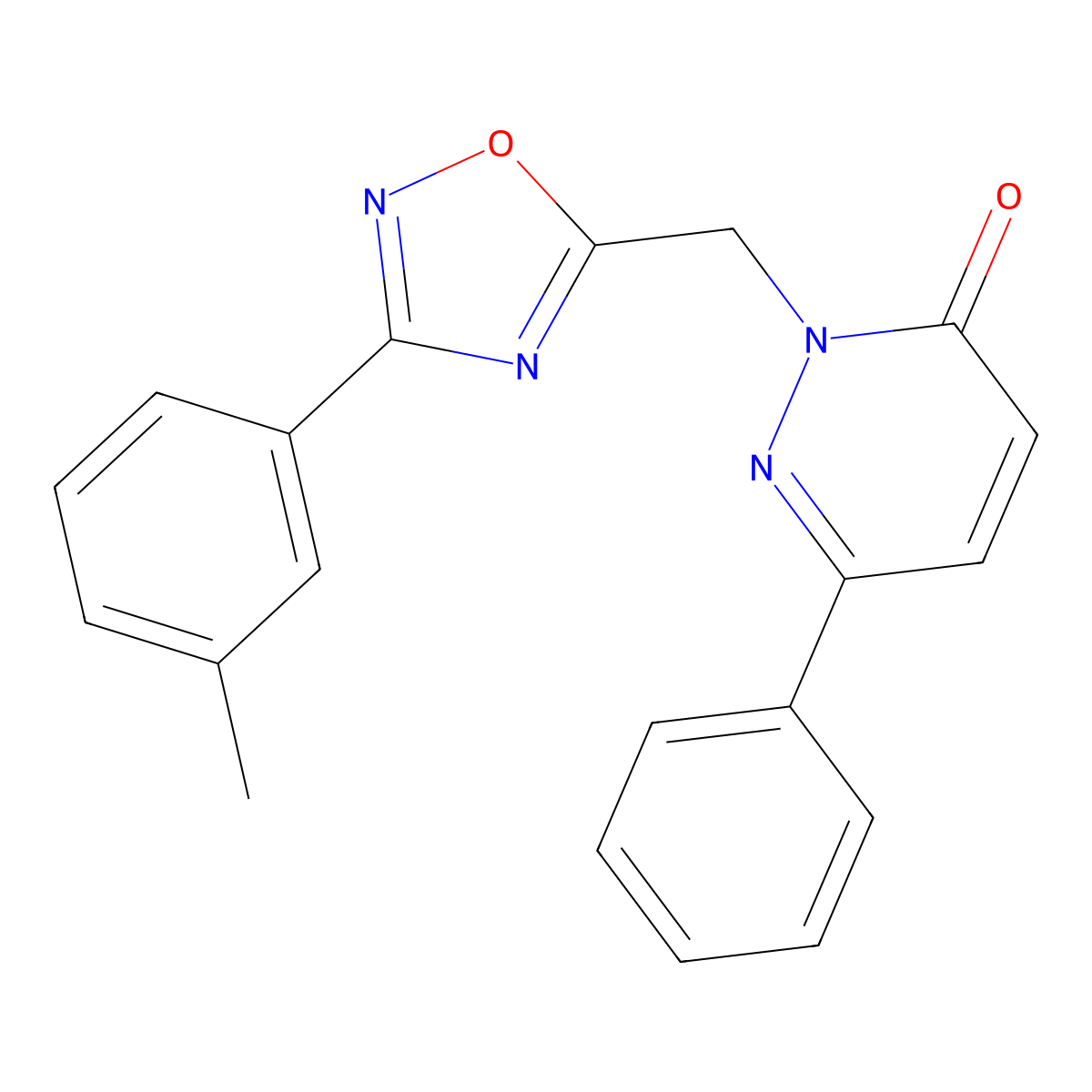 6-phenyl-2-((3-(m-tolyl)-1,2,4-oxadiazol-5-yl)methyl)pyridazin-3(2H)-one molecular structure, CAS 1040642-32-7