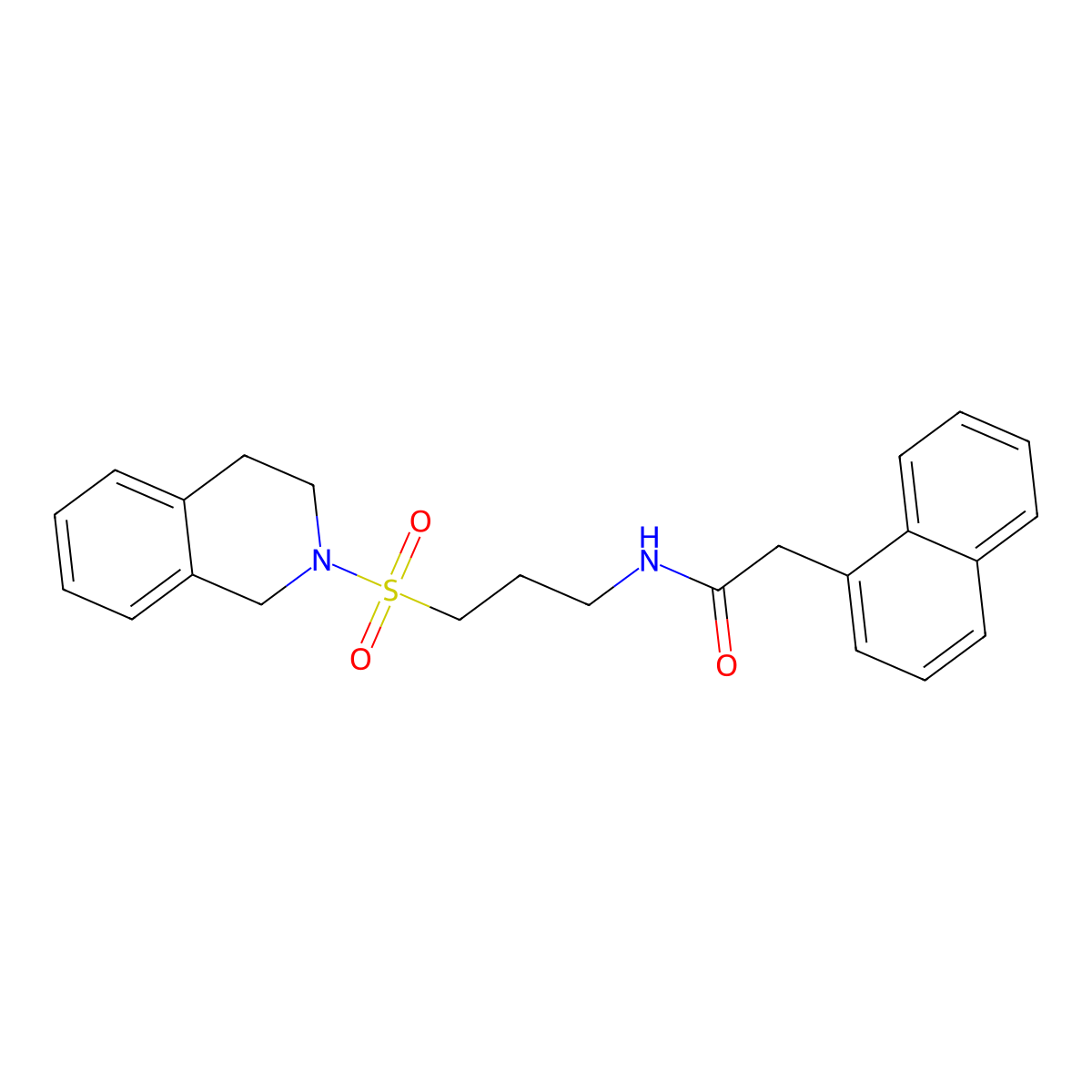 2-(naphthalen-1-yl)-N-[3-(1,2,3,4-tetrahydroisoquinoline-2-sulfonyl)propyl]acetamide molecular structure, CAS 1040642-33-8
