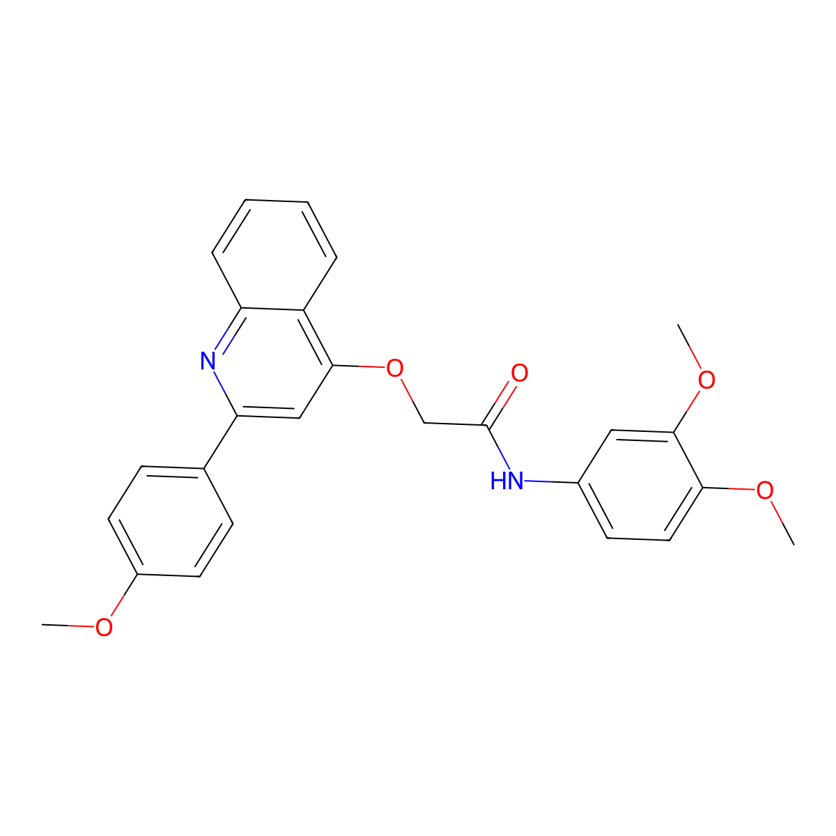 N-(3,4-dimethoxyphenyl)-2-{[2-(4-methoxyphenyl)quinolin-4-yl]oxy}acetamide molecular structure, CAS 1040642-38-3